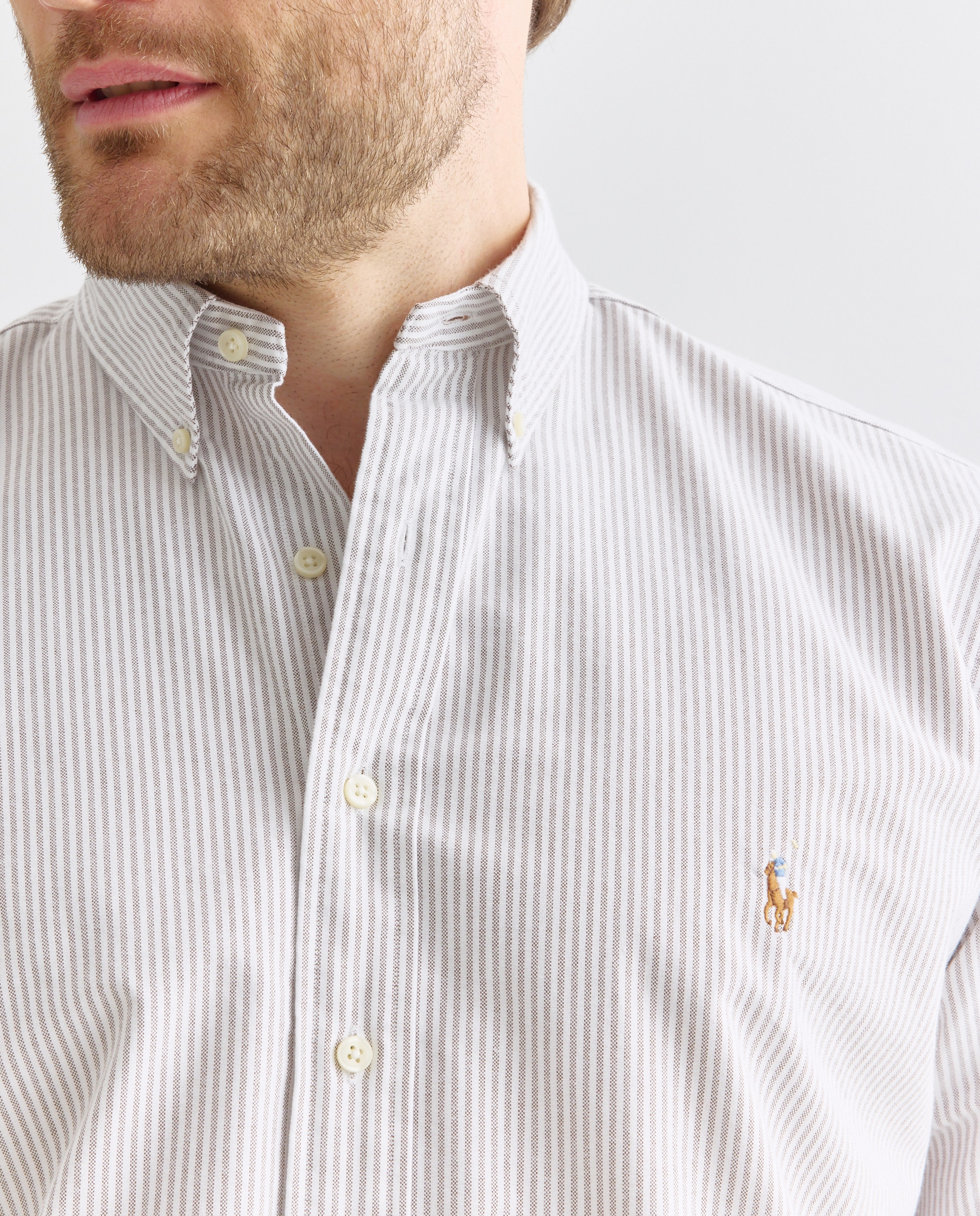 Camisa Oxford de Algodão Classic Fit Tamanhos Grandes Cinzento-claro-4