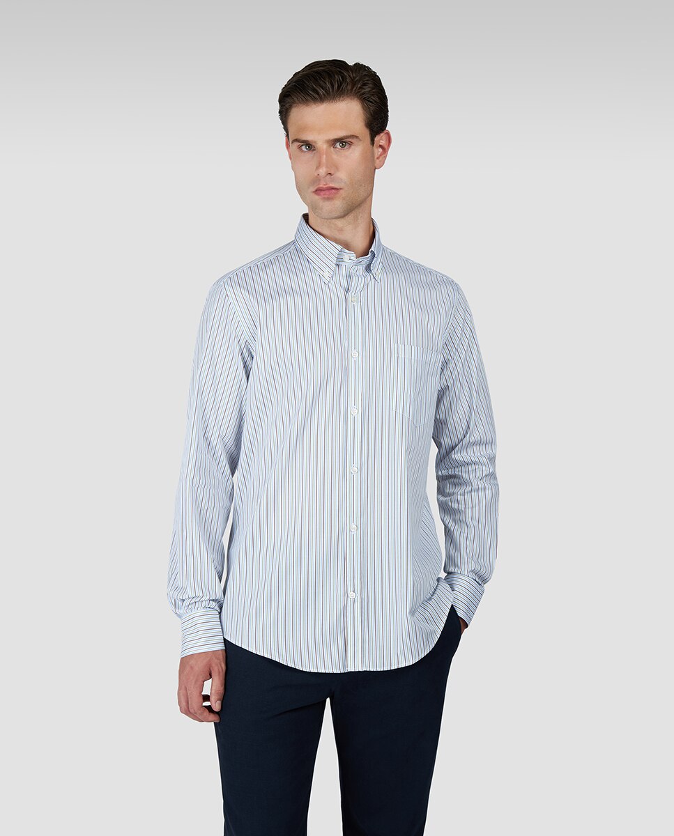 Camisa de Manga Comprida e Botão na Ponta Tamanhos Grandes Verde-1