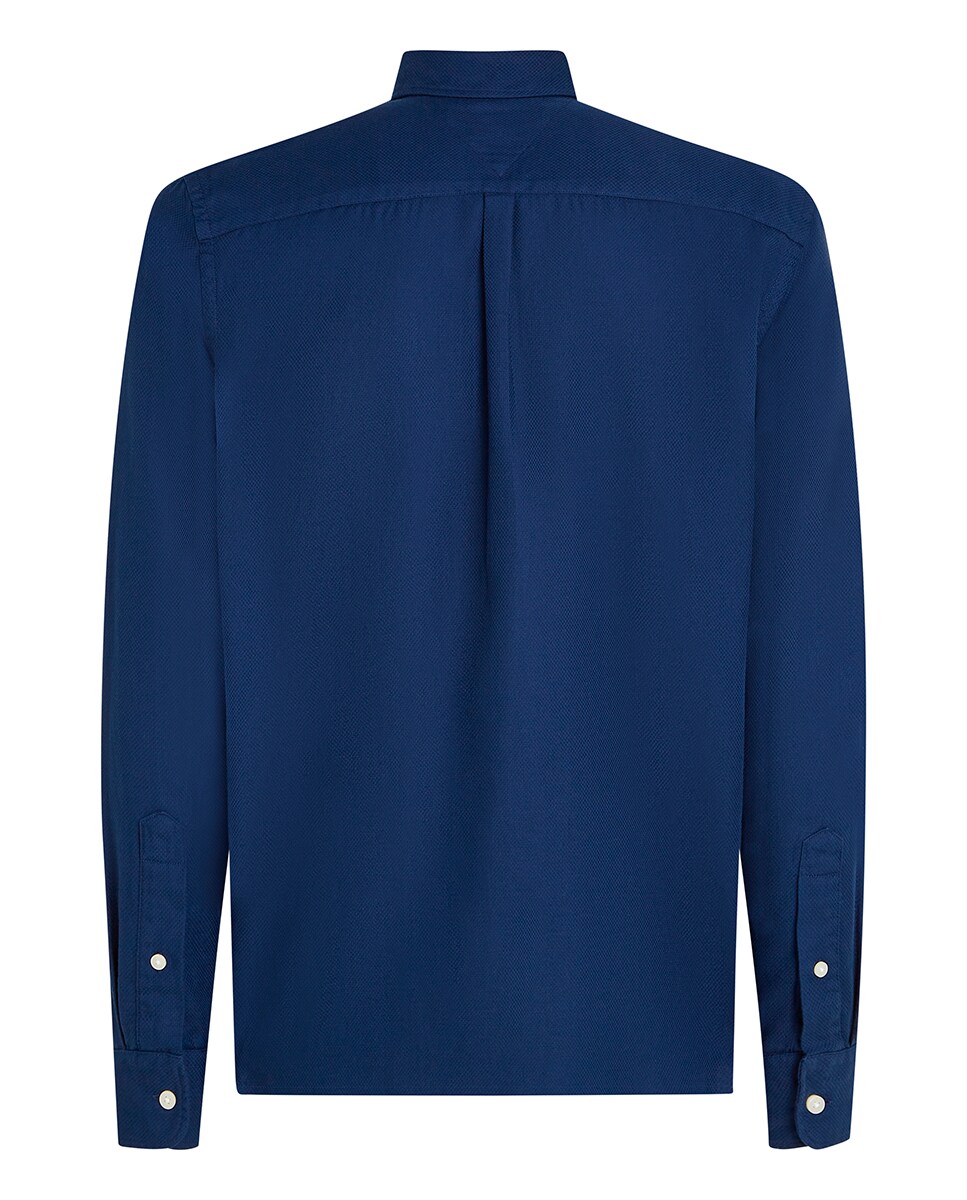 Camisa de Manga Comprida Lisa Tamanhos Grandes Azul-marinho-2