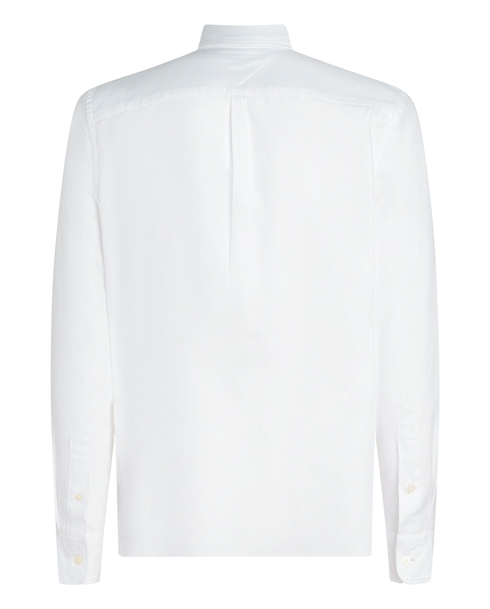 Camisa de Manga Comprida Lisa Tamanhos Grandes Branco-2