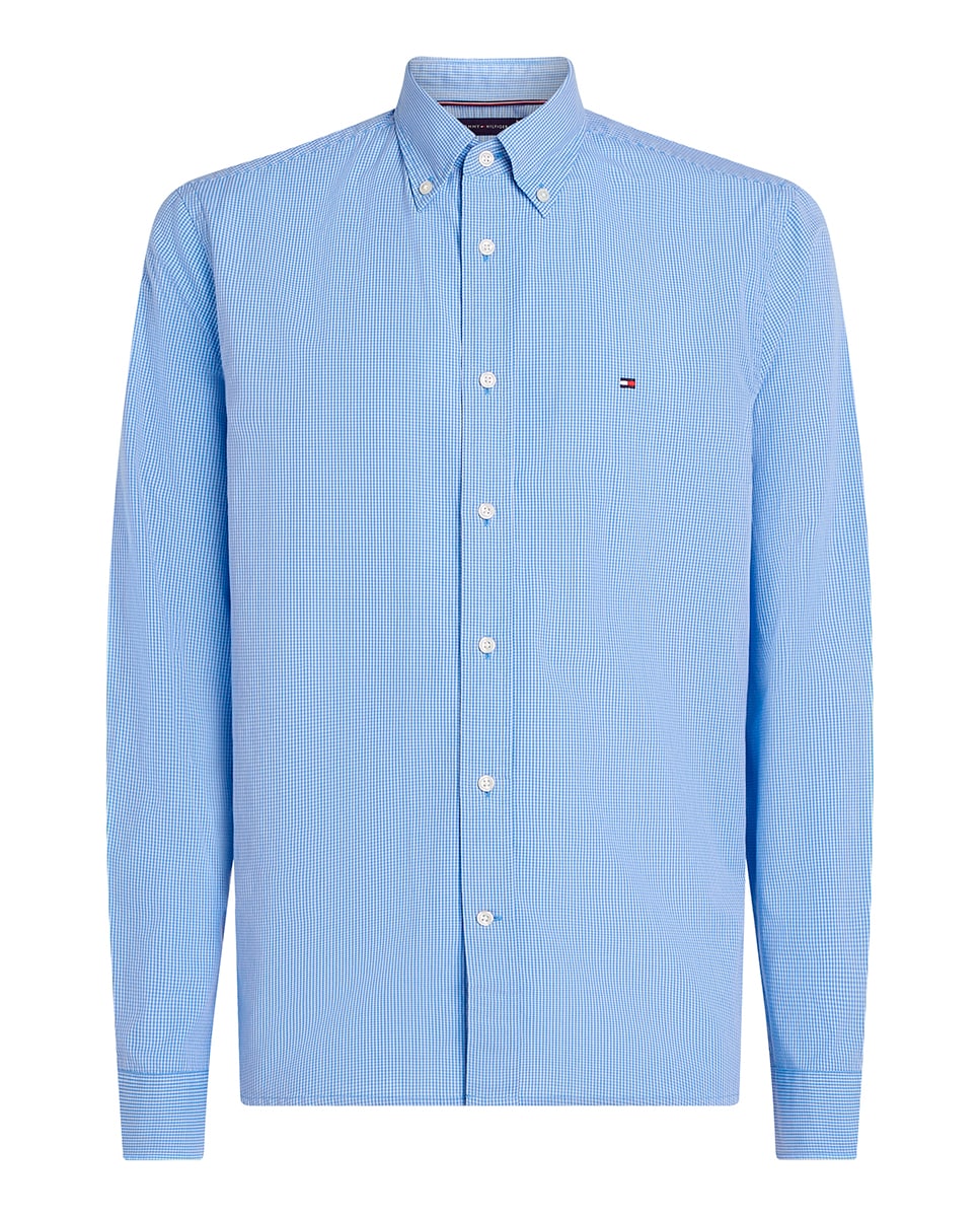 Camisa de Manga Comprida Estampada Tamanhos Grandes Azul-claro-4