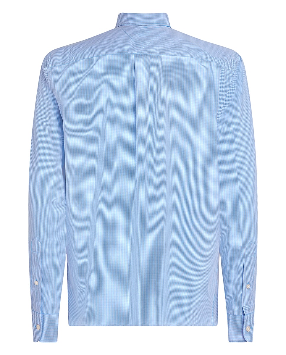 Camisa de Manga Comprida Estampada Tamanhos Grandes Azul-claro-5