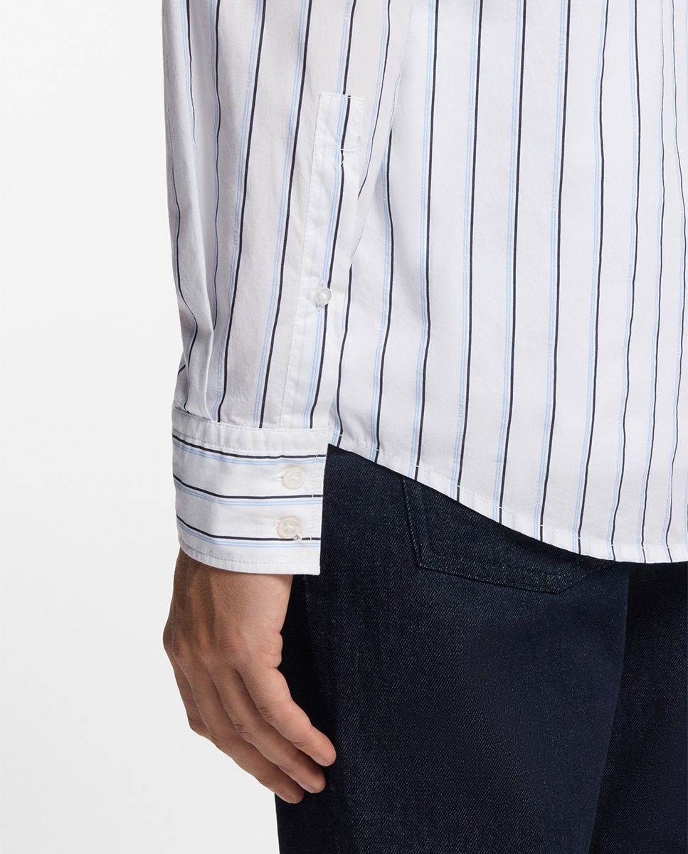 Camisa manga larga de hombre tallas grandes. - Boss - Blanco Blanco-3