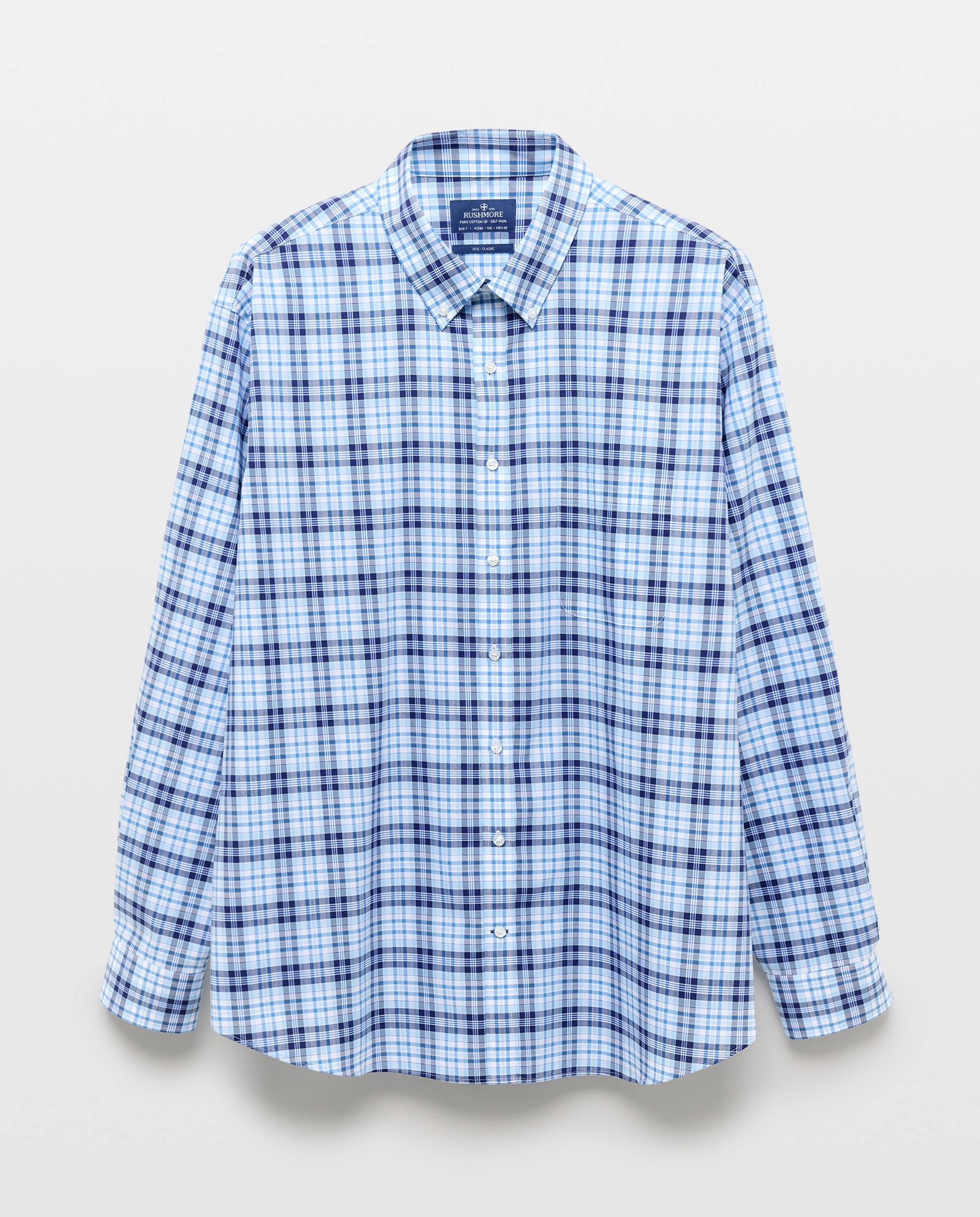 Camisa Non Iron Tamanhos Grandes Azul-4