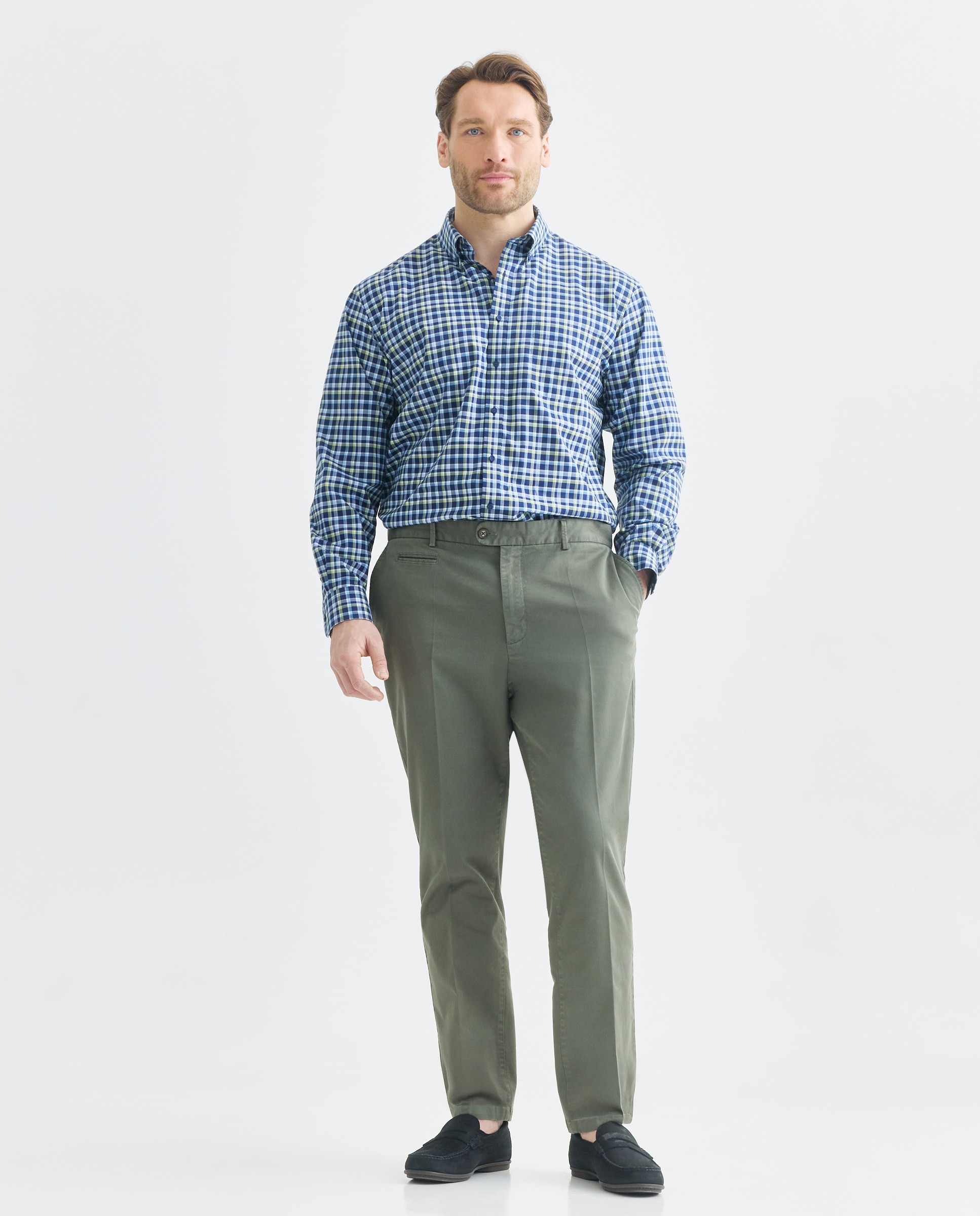 Camisa Non Iron Tamanhos Grandes Azul-marinho-2