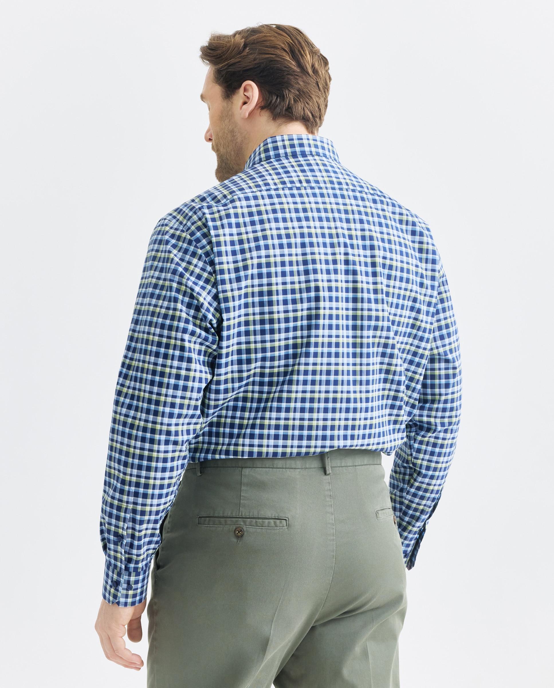 Camisa Non Iron Tamanhos Grandes Azul-marinho-3