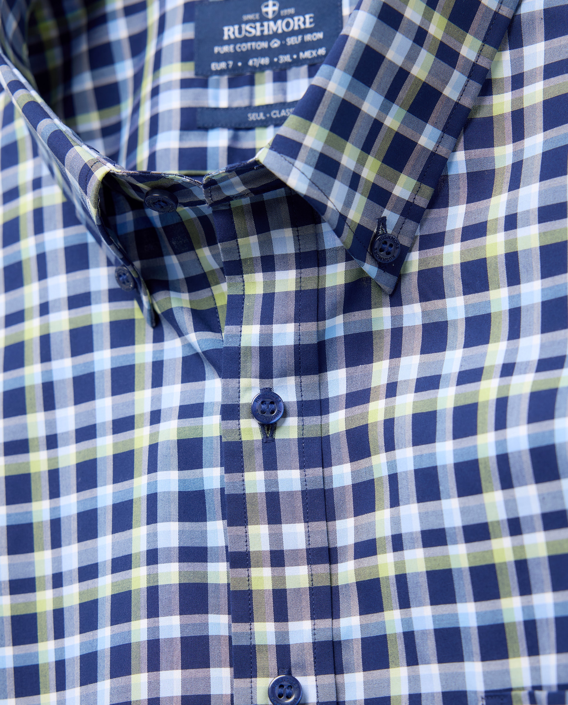 Camisa Non Iron Tamanhos Grandes Azul-marinho-5