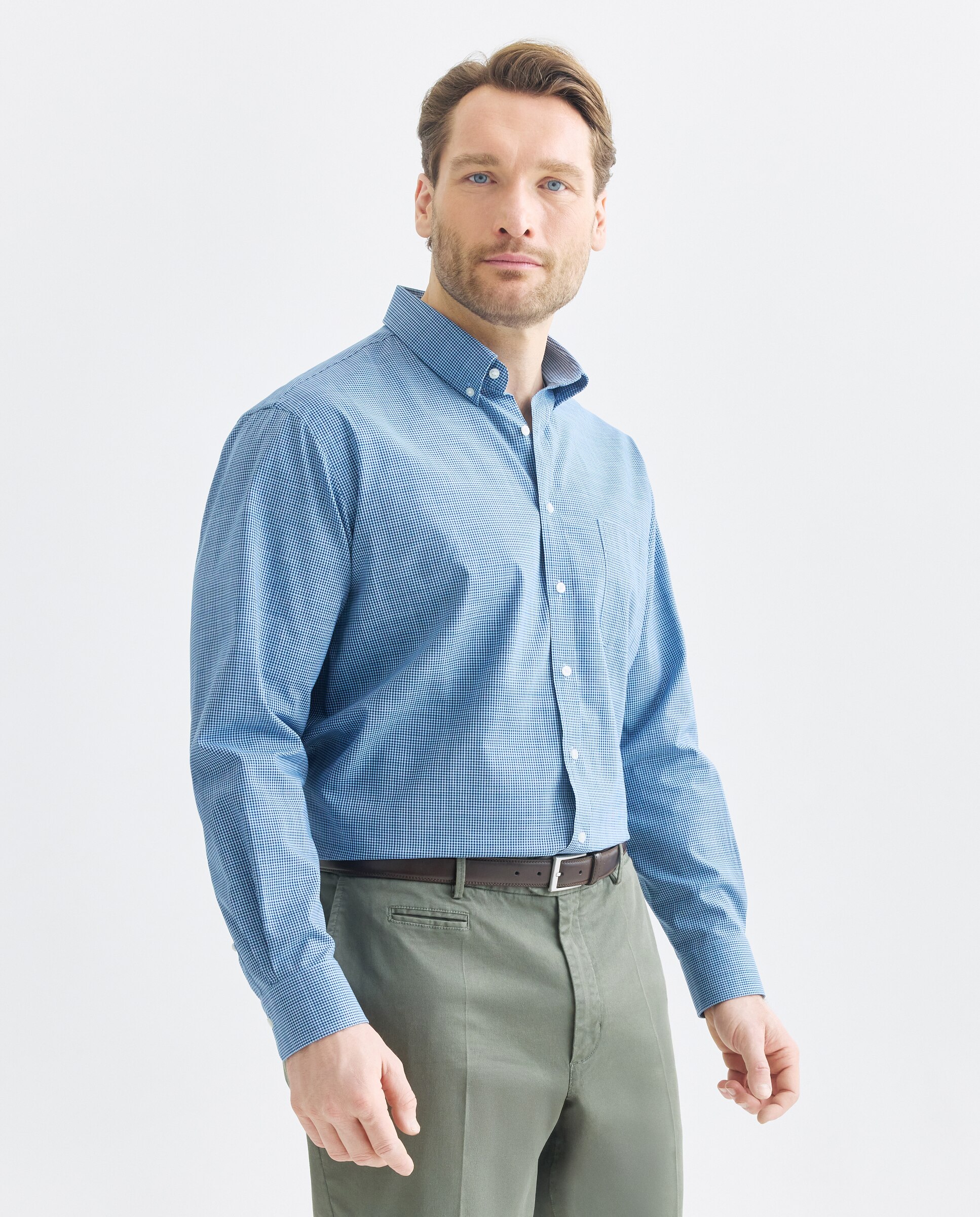 Camisa Non Iron Tamanhos Grandes Azul-1