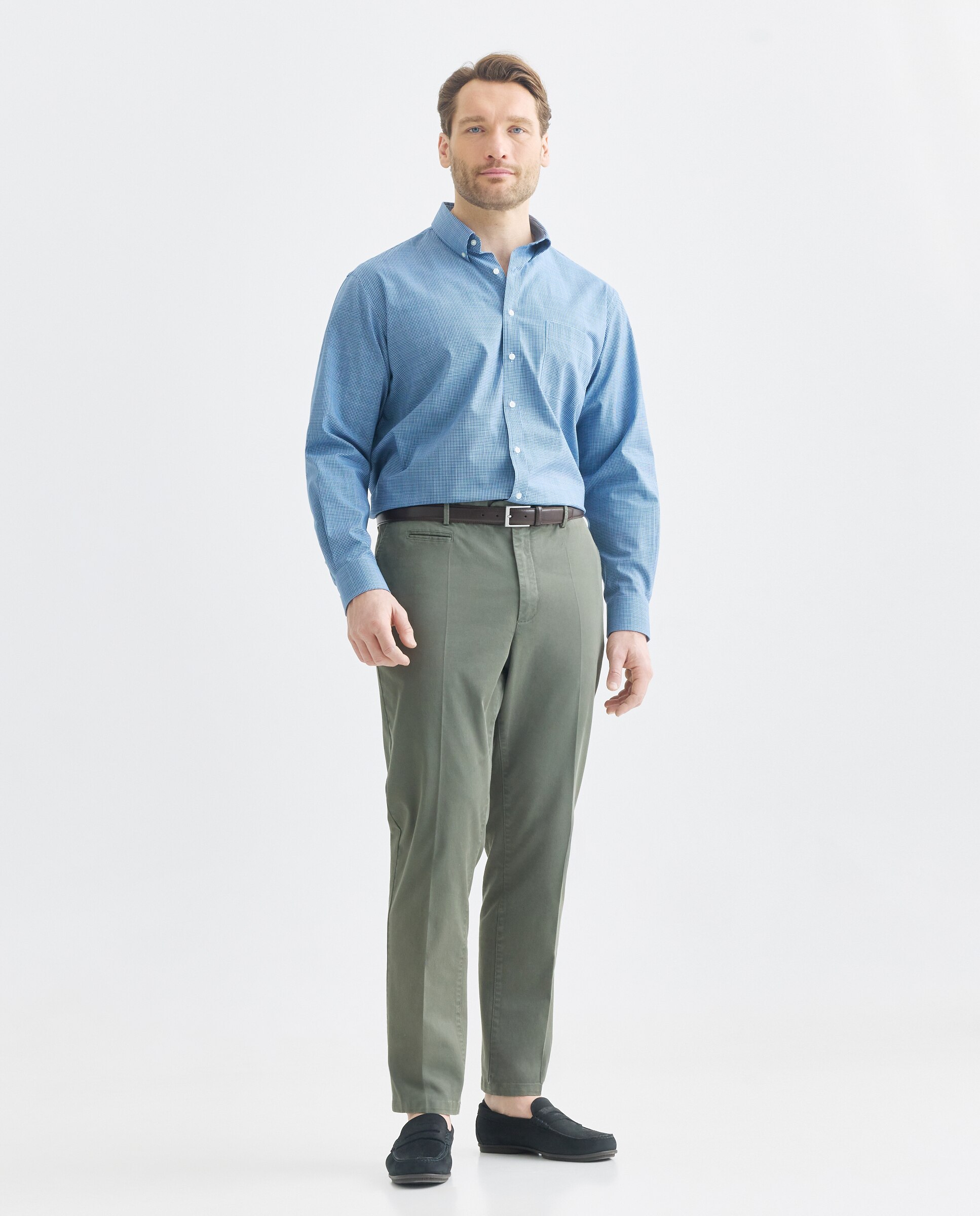 Camisa Non Iron Tamanhos Grandes Azul-2