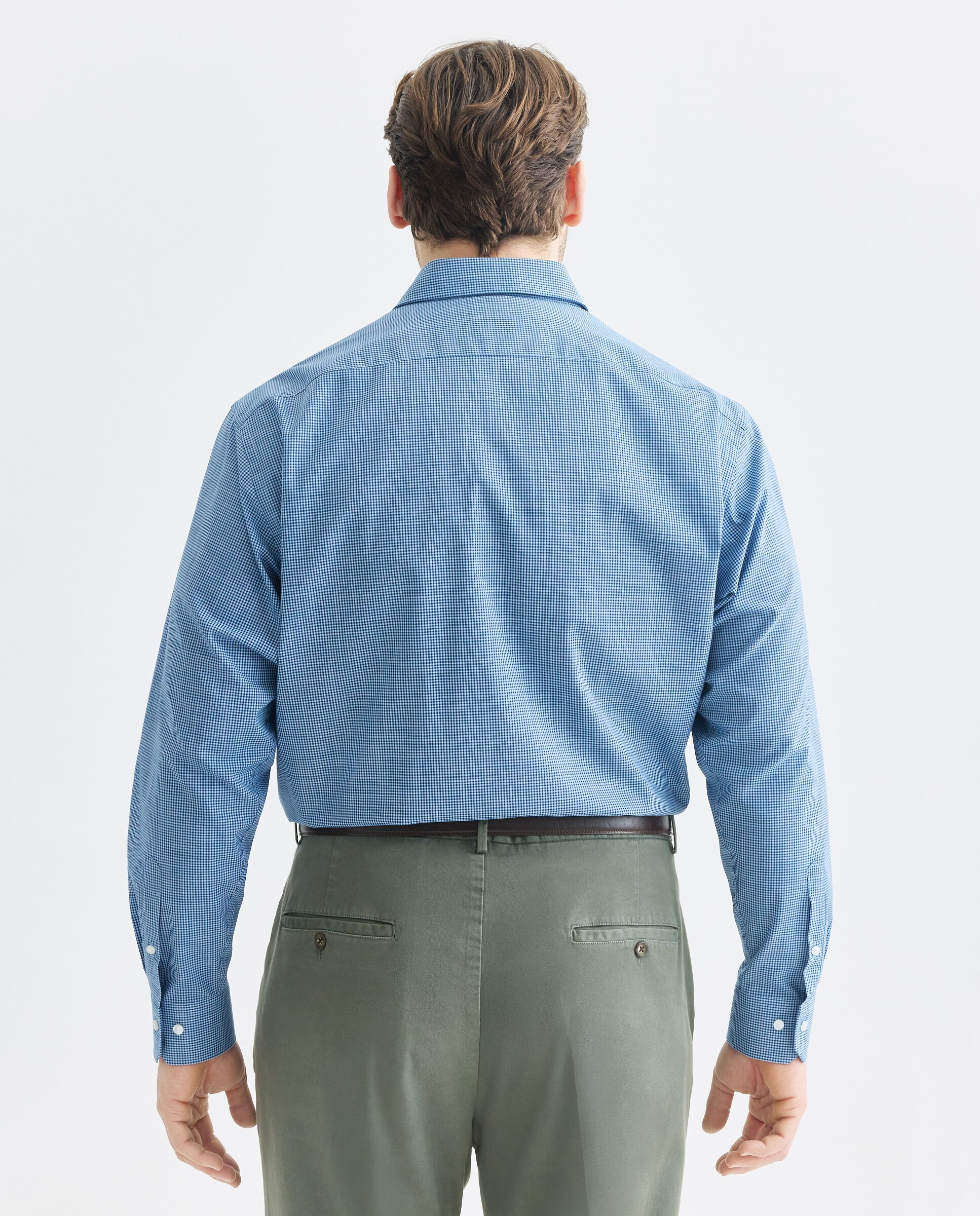 Camisa Non Iron Tamanhos Grandes Azul-3