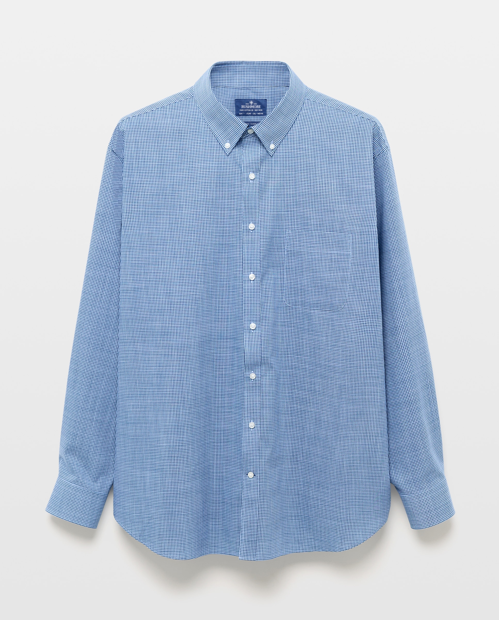 Camisa Non Iron Tamanhos Grandes Azul-4