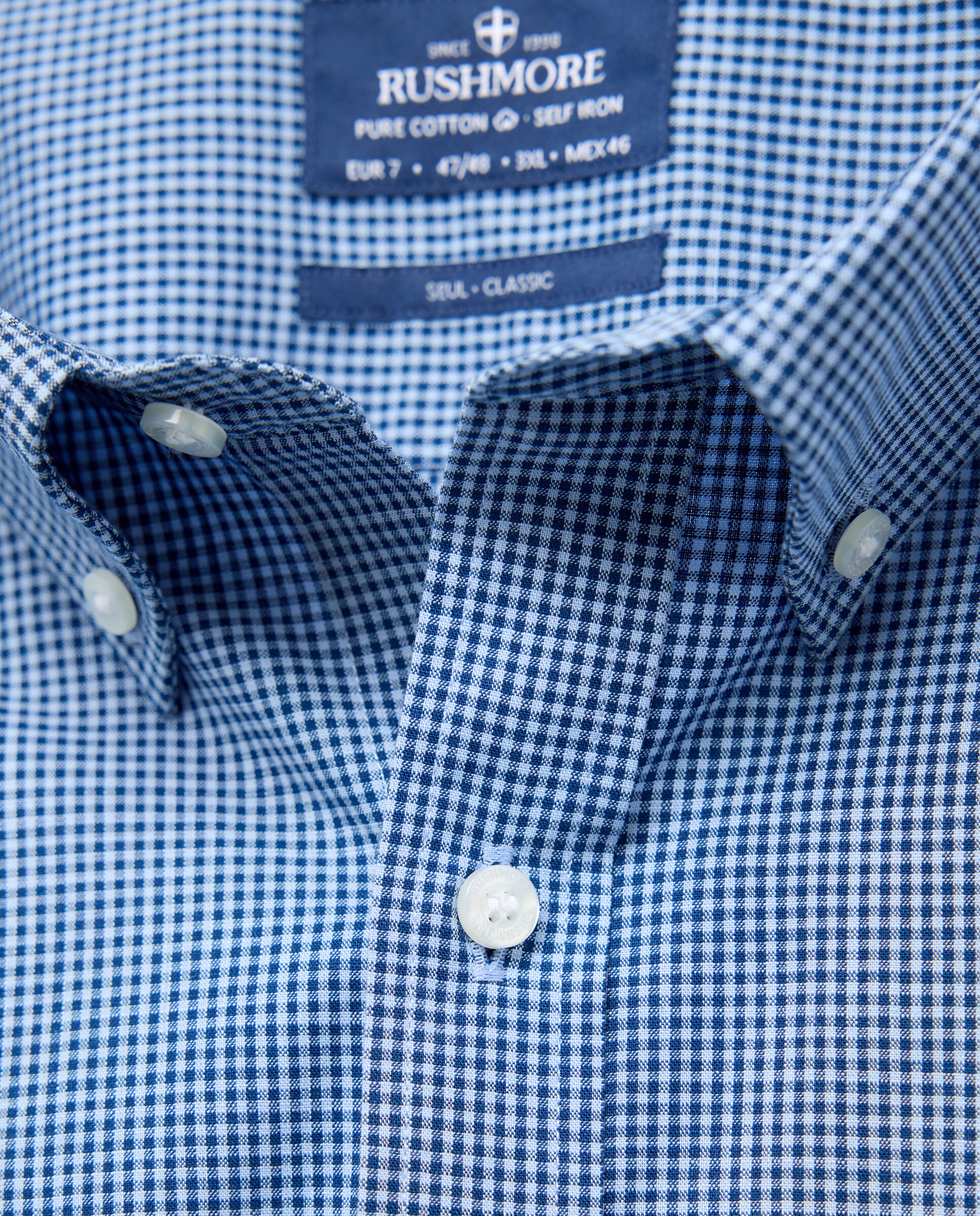 Camisa Non Iron Tamanhos Grandes Azul-5