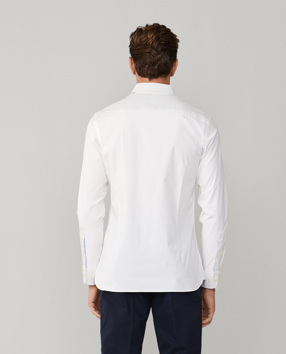 Camisa Classic Fit de Popelina com Logótipo Bordado Tamanhos Grandes Branco-2