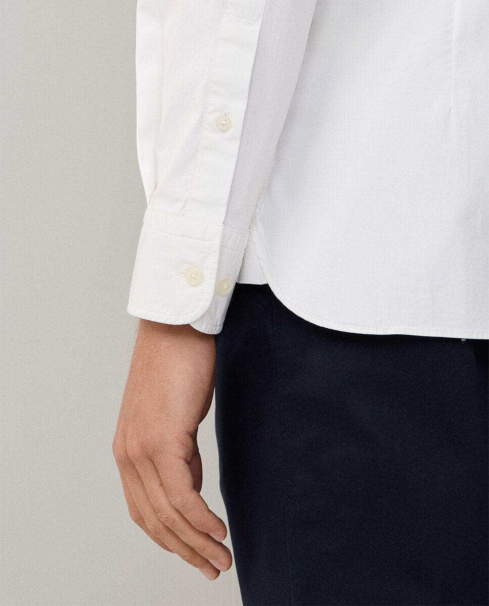 Camisa Classic Fit de Popelina com Logótipo Bordado Tamanhos Grandes Branco-6