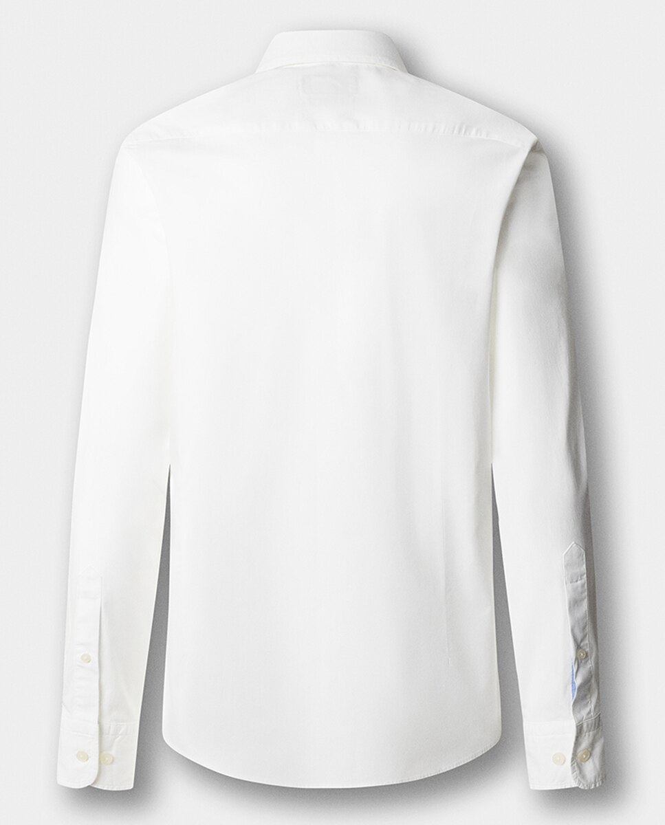 Camisa Classic Fit de Popelina com Logótipo Bordado Tamanhos Grandes Branco-8
