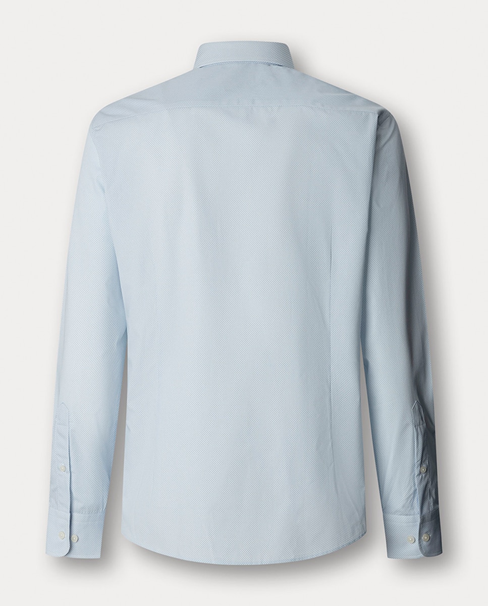Camisa Clássica Estampada Tamanhos Grandes Azul-2