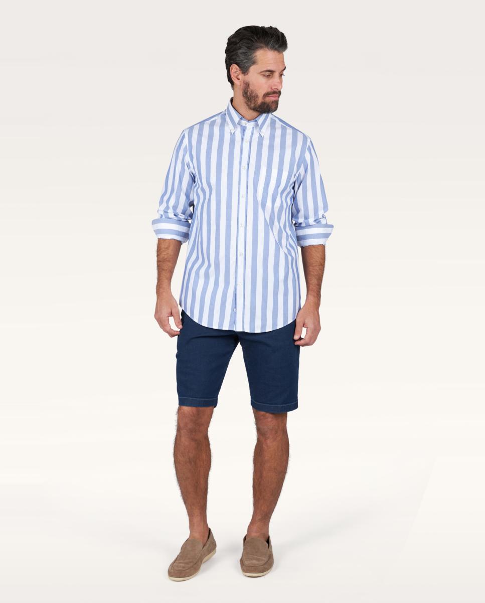 Camisa às Riscas Summer Breeze Azul-4