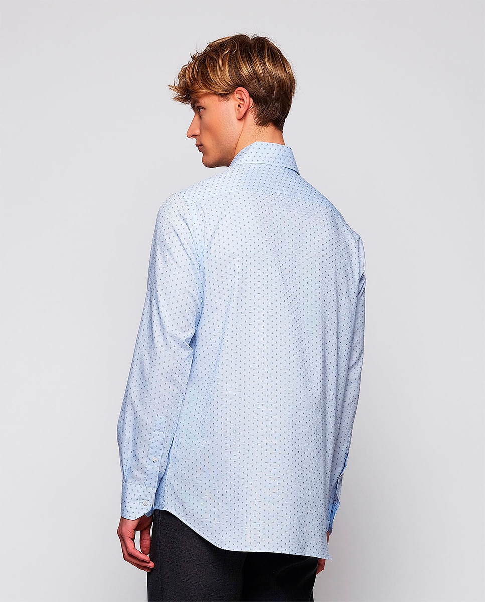 Camisa de hombre casual manga larga fil coupé Tallas Grandes - Mirto - Azul claro Azul claro-2