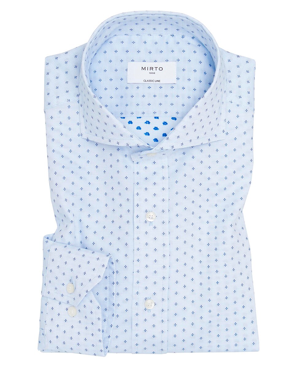 Camisa de hombre casual manga larga fil coupé Tallas Grandes - Mirto - Azul claro Azul claro-3
