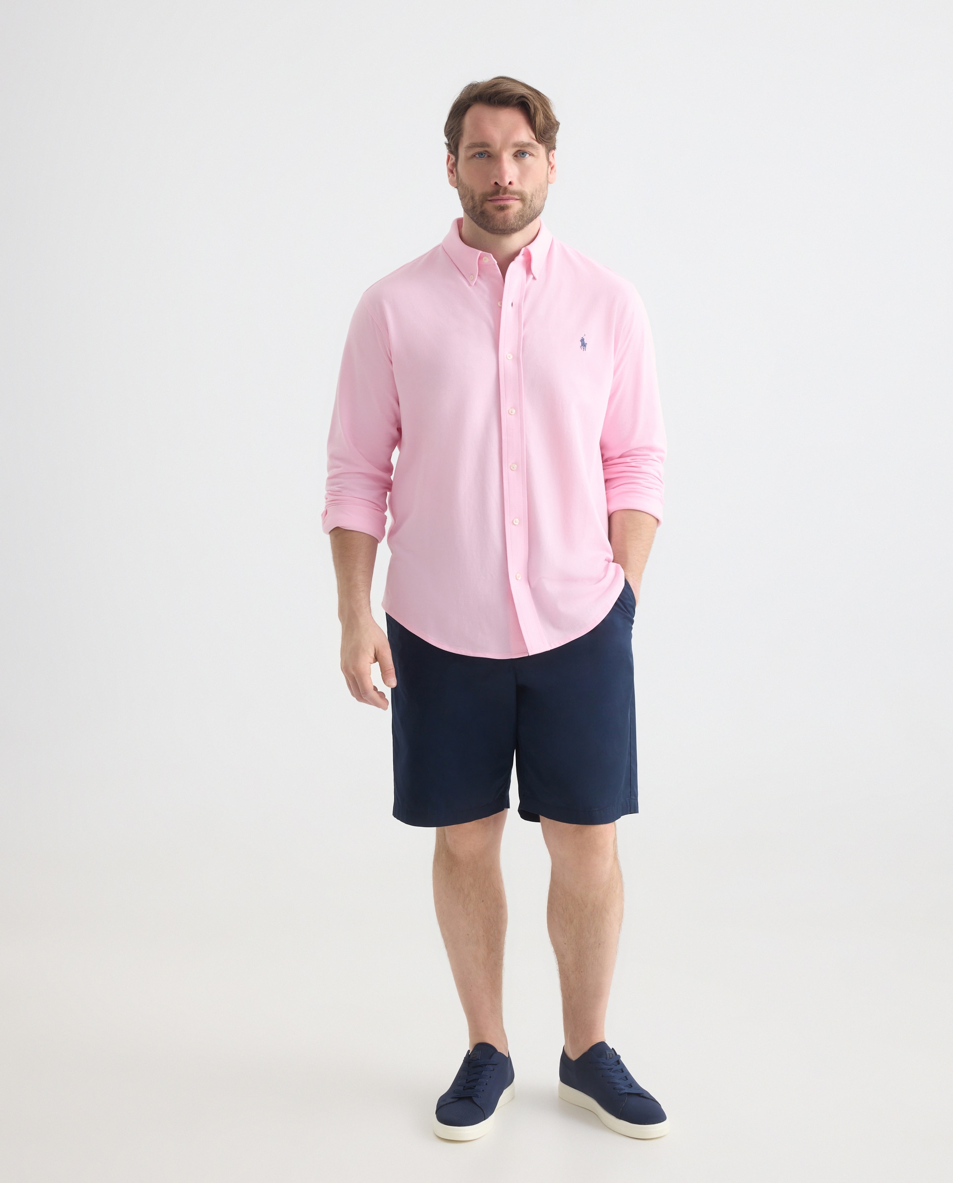 Camisa Piqué Classic Fit Tamanhos Grandes Rosa-2