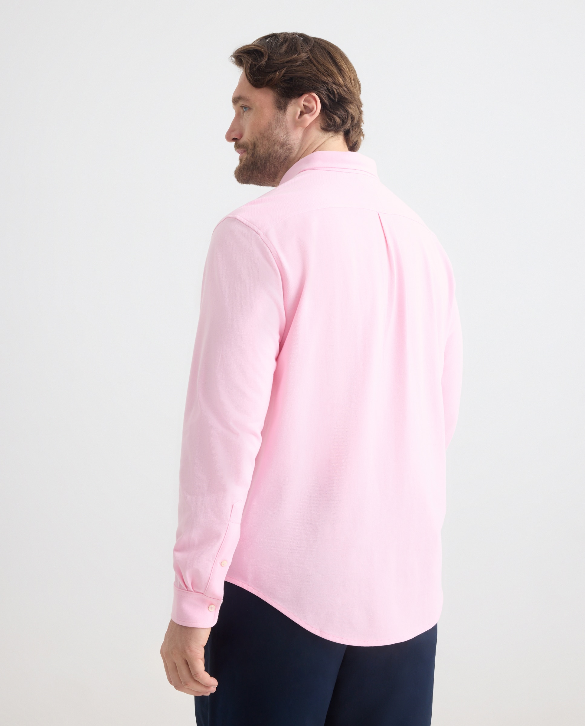 Camisa Piqué Classic Fit Tamanhos Grandes Rosa-3