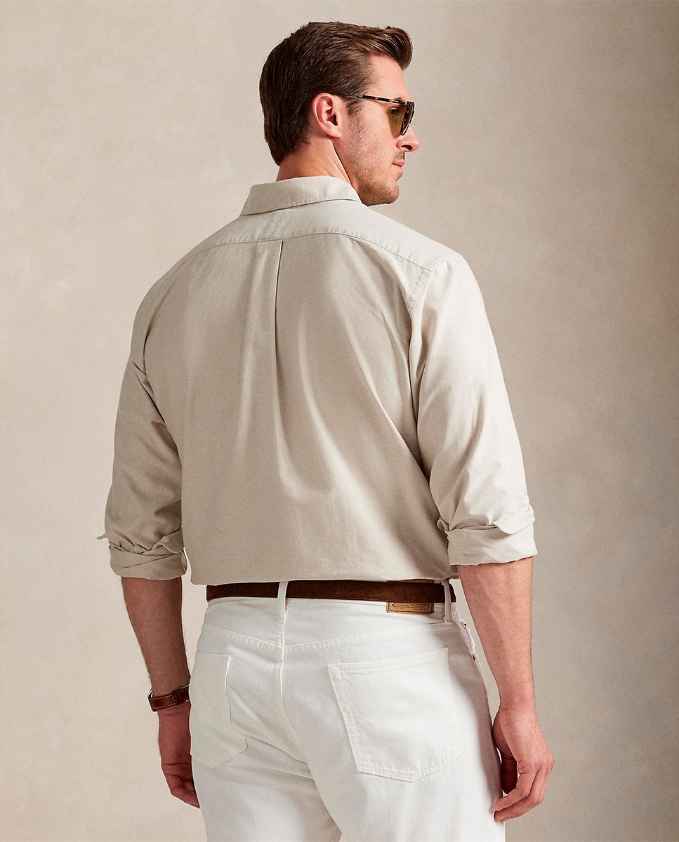 Camisa Oxford de Algodão Tamanhos Grandes Natural-3