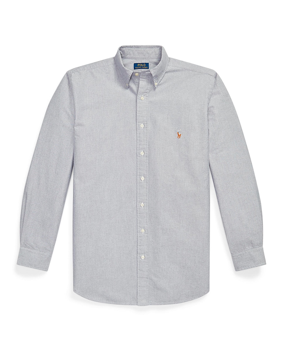 Camisa Oxford de Algodão Tamanhos Grandes Anil-5