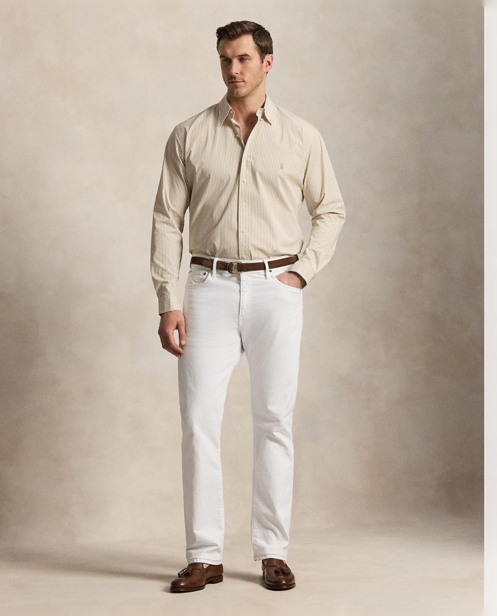 Camisa Classic Fit Tamanhos Grandes em Popelina Bege-9
