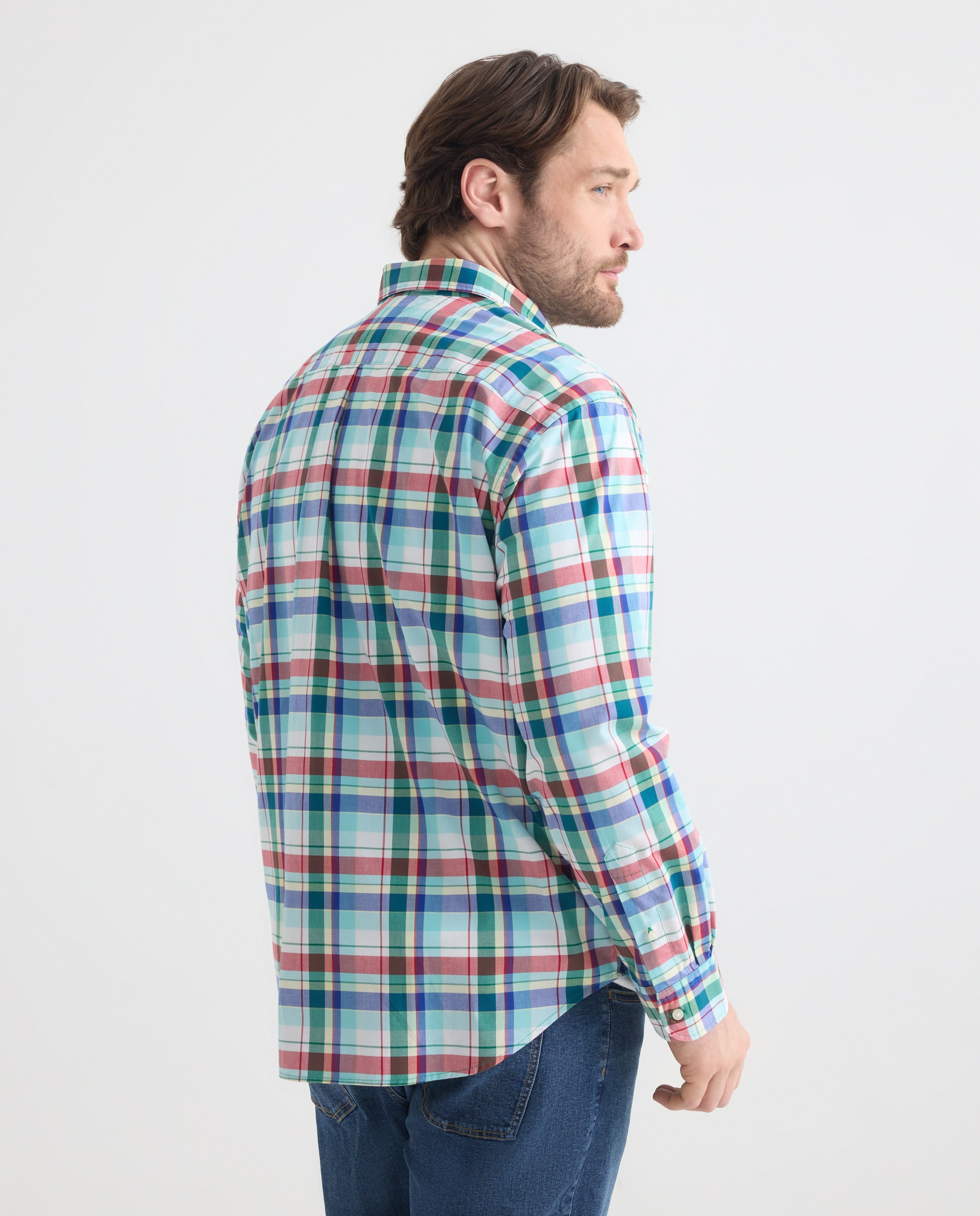 Camisa de Popelina com Manga Comprida Tamanhos Grandes Multicolor-3