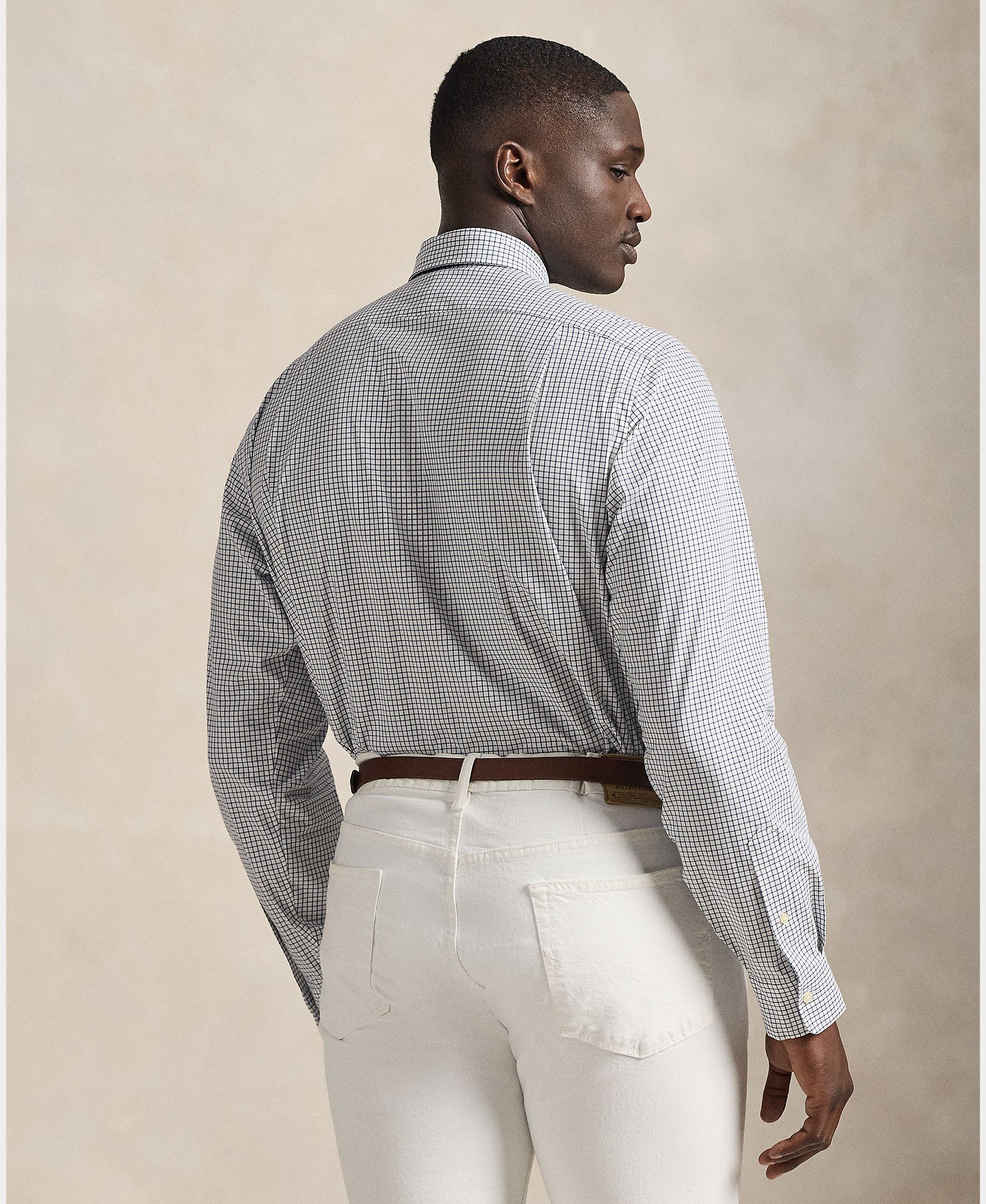 Camisa de Popelina Elástica Classic Fit Tamanhos Grandes Branco-3