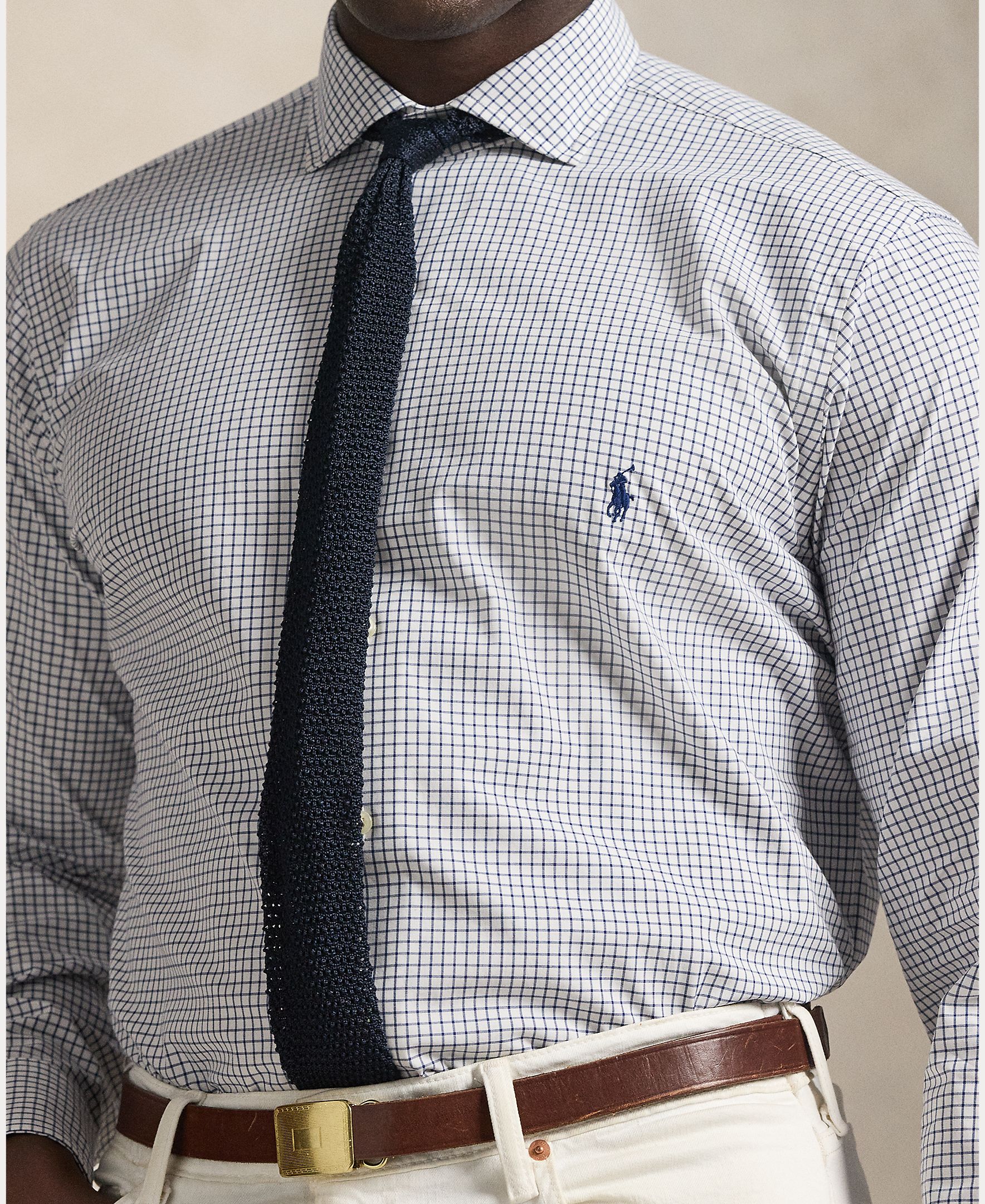 Camisa de Popelina Elástica Classic Fit Tamanhos Grandes Branco-4
