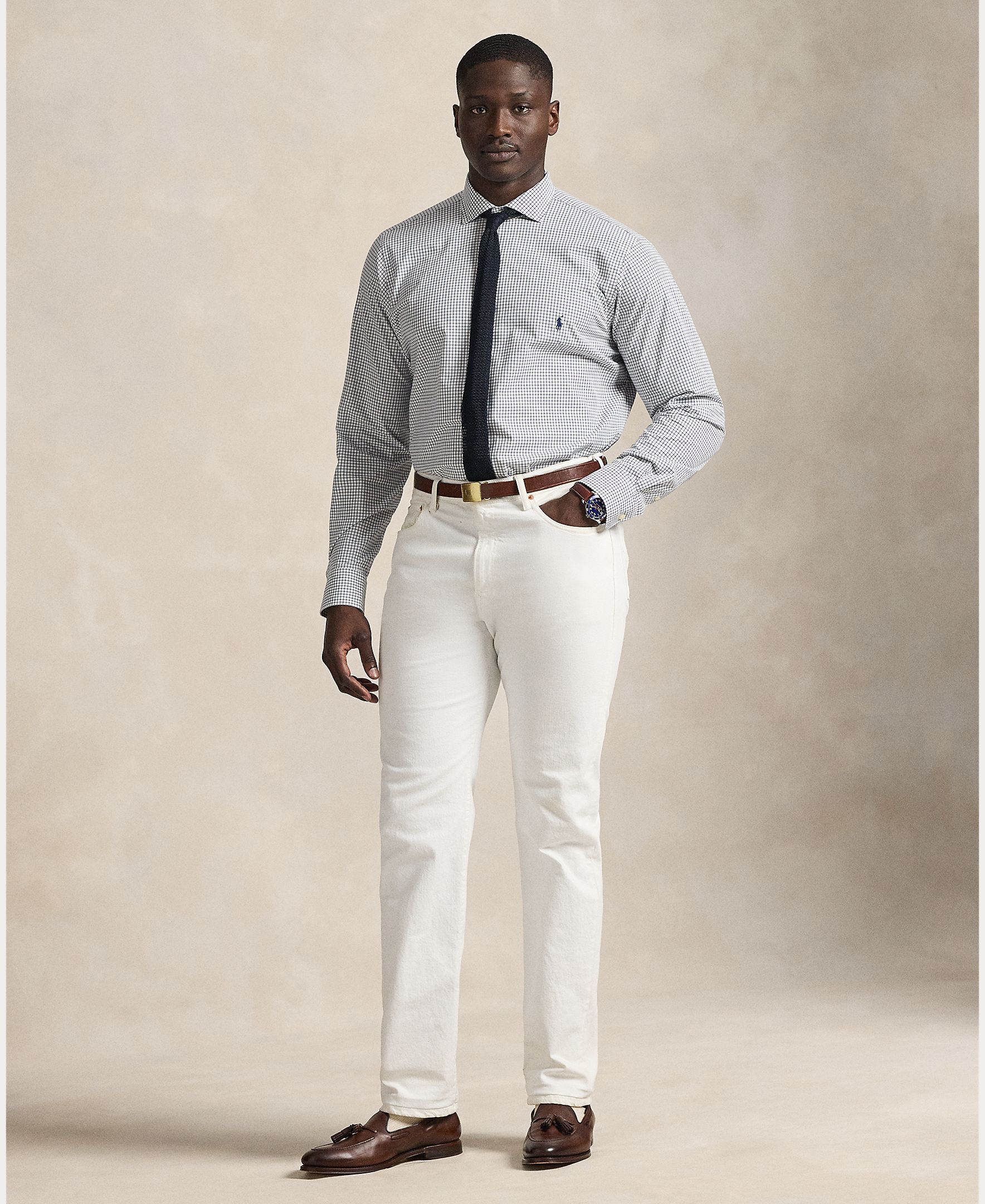 Camisa de Popelina Elástica Classic Fit Tamanhos Grandes Branco-7