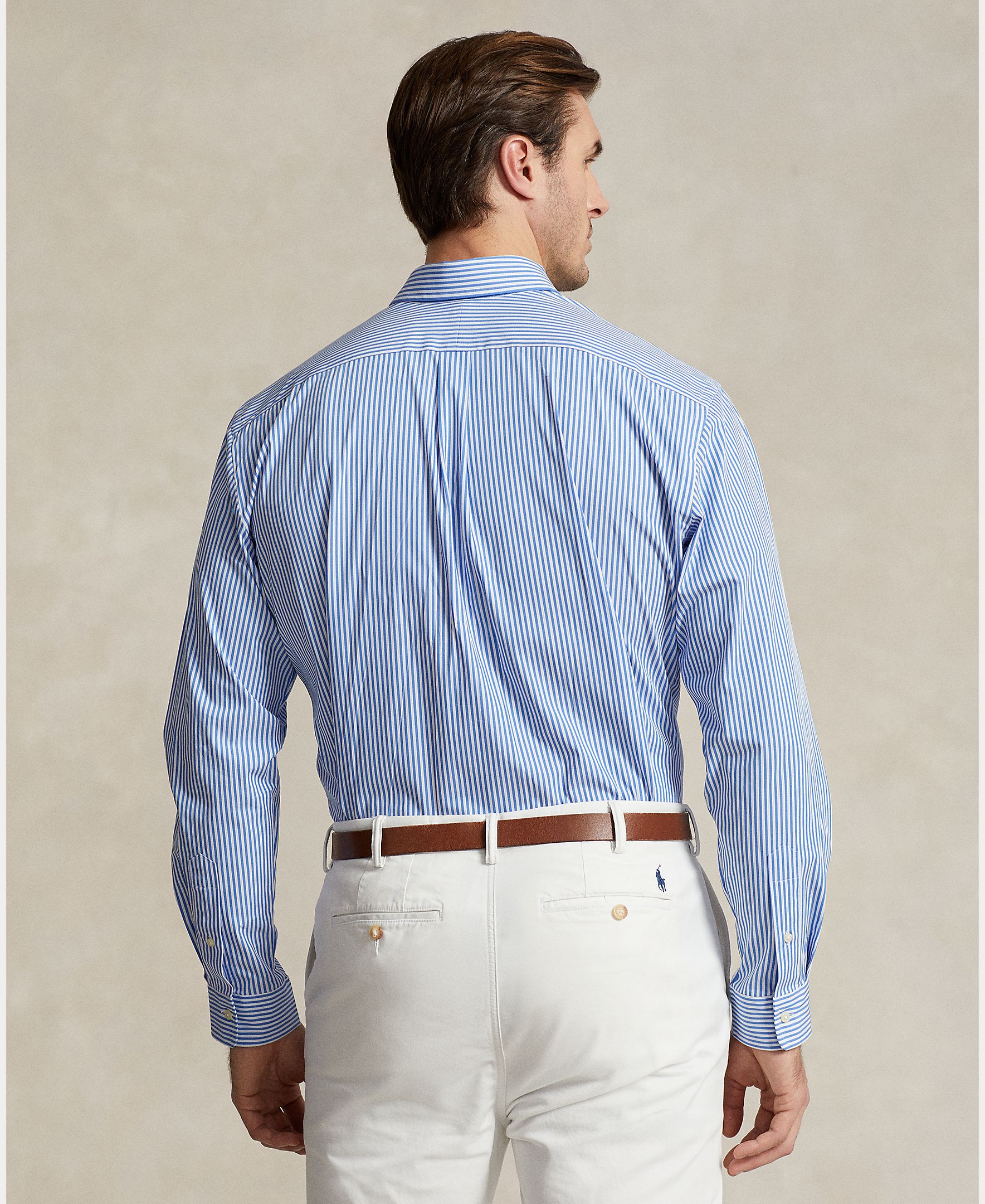 Camisa Classic Fit Tamanhos Grandes em Popelina Azul-claro-3