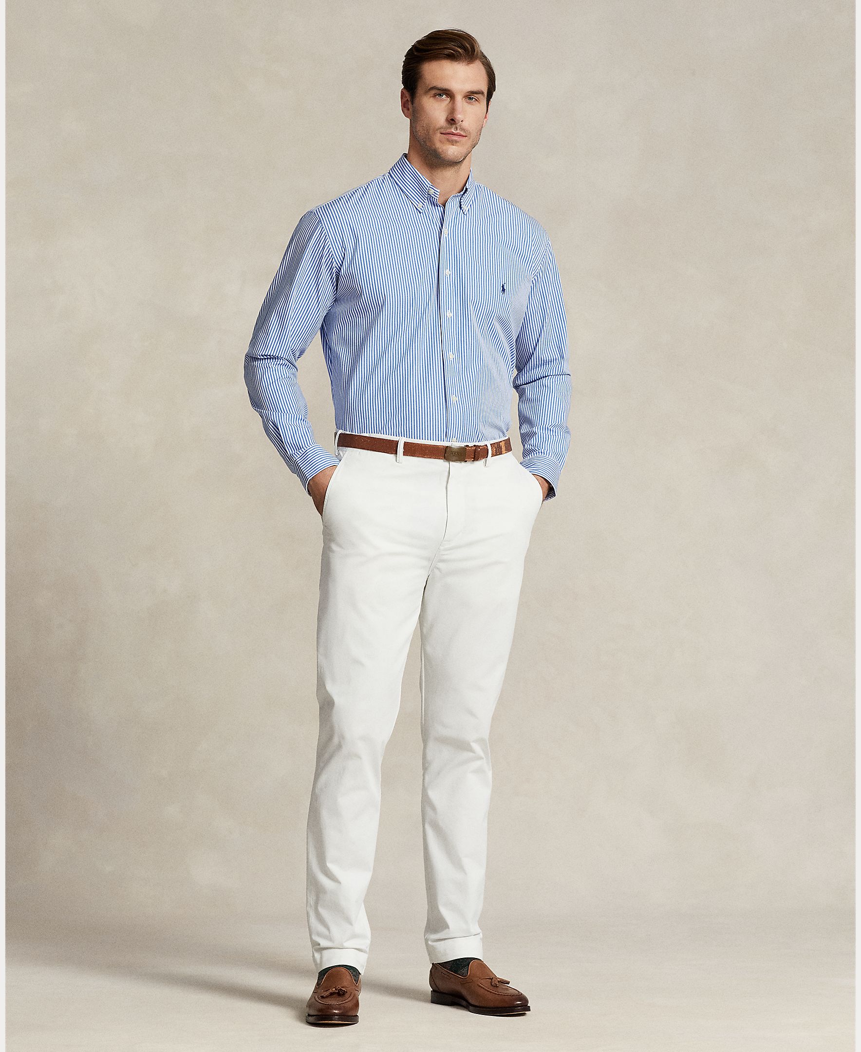 Camisa Classic Fit Tamanhos Grandes em Popelina Azul-claro-6