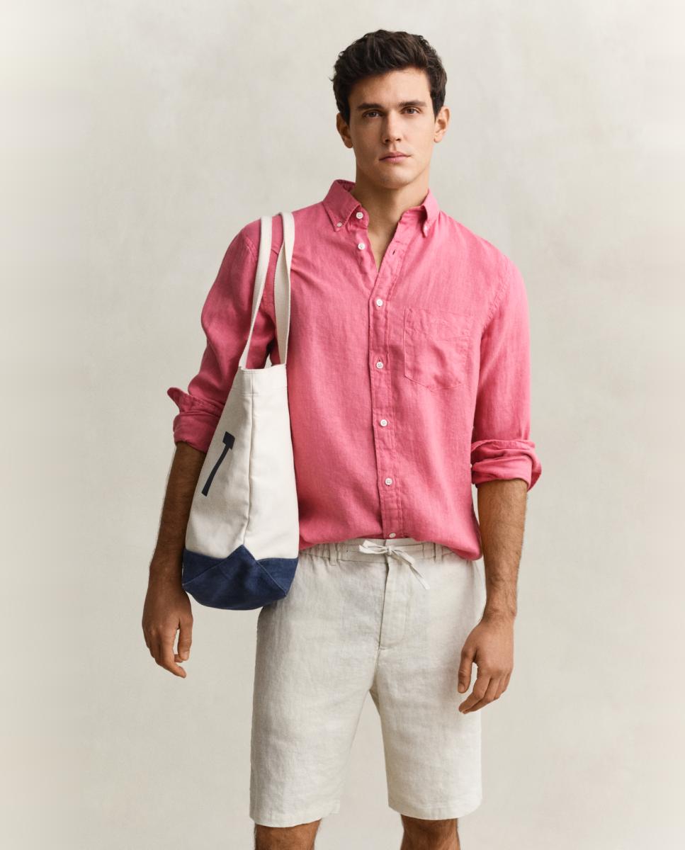 Imagem 0 de Camisa de Linho Tamanhos Grandes com Manga Comprida