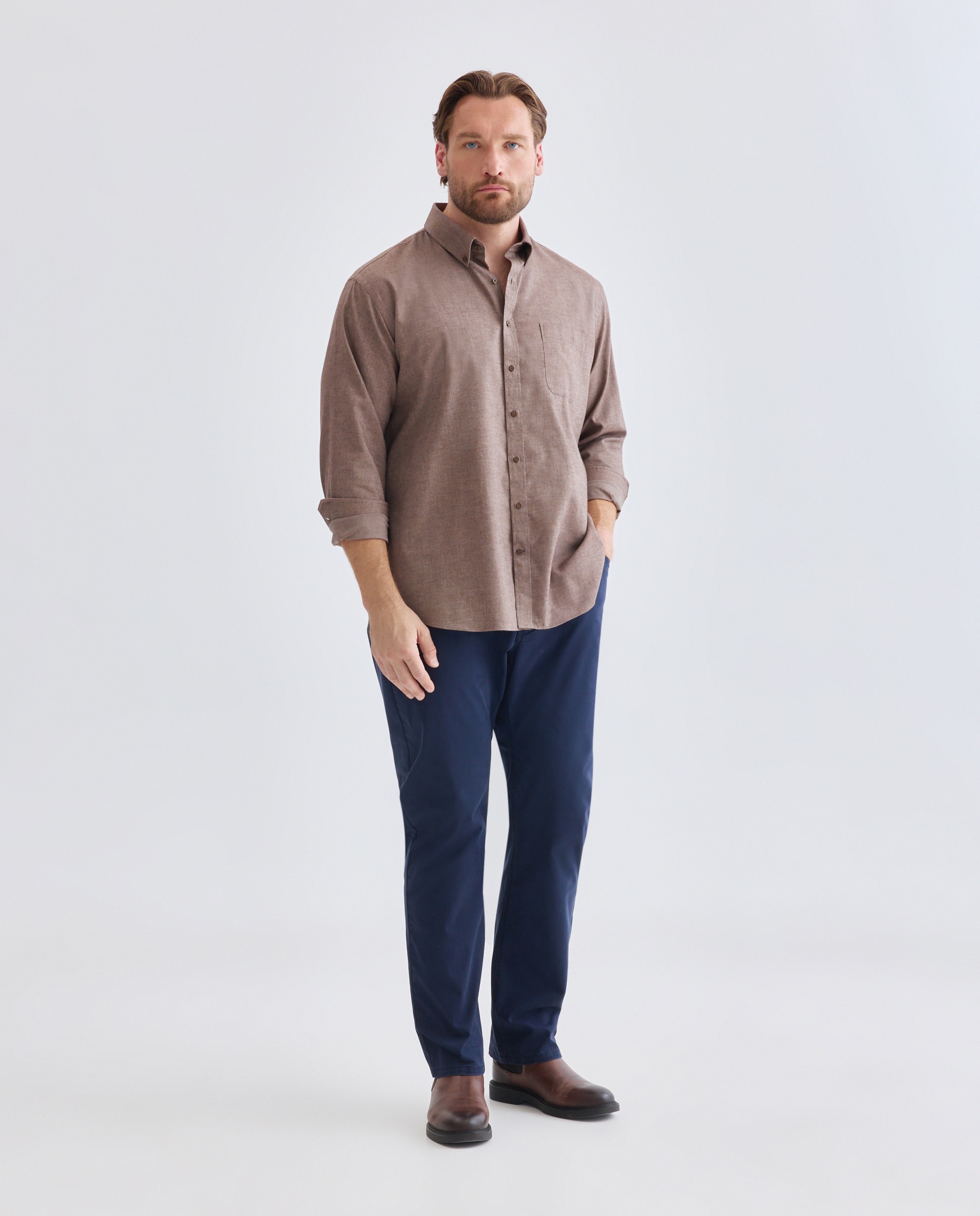 Camisa Non Iron Castanho-2