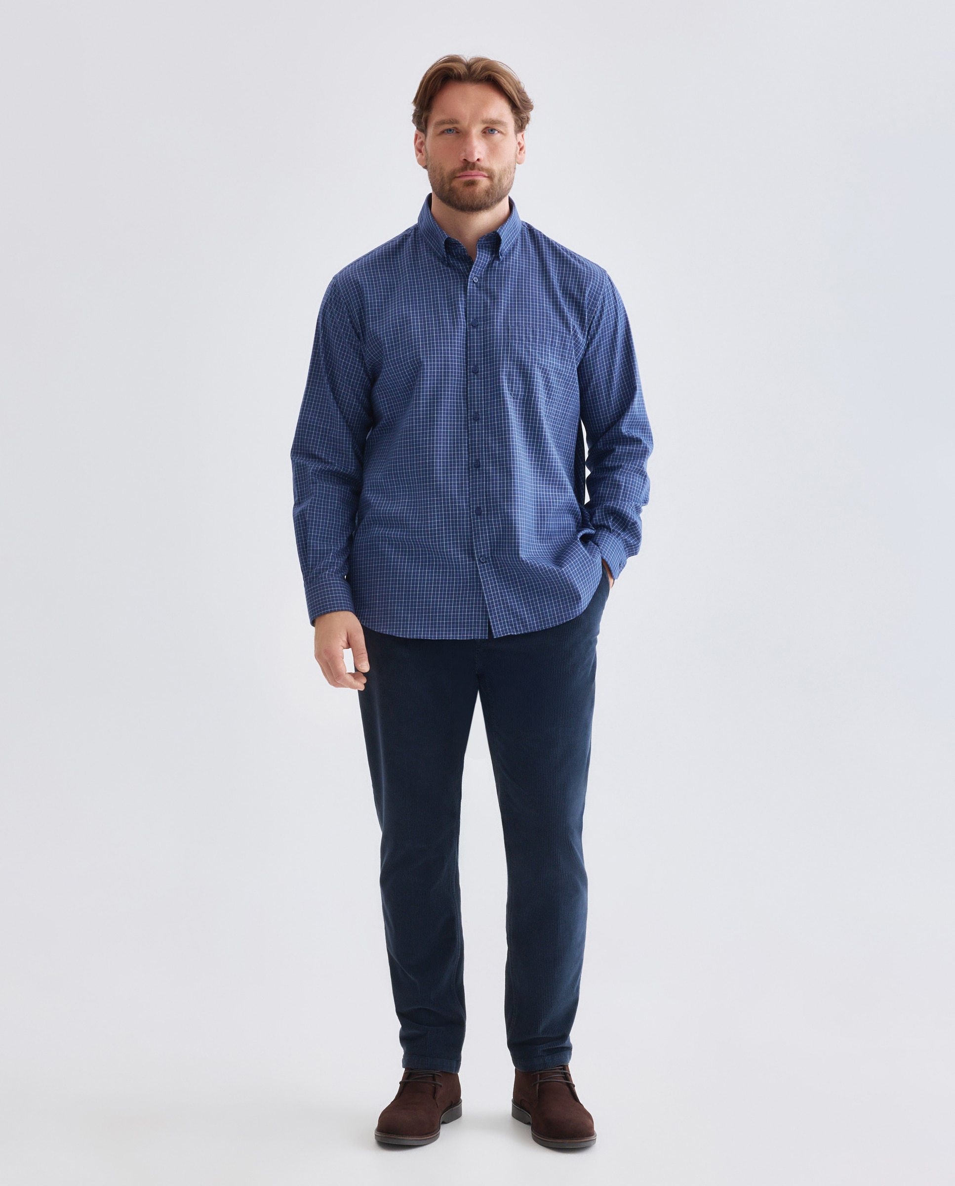 Camisa Non Iron Azul-3