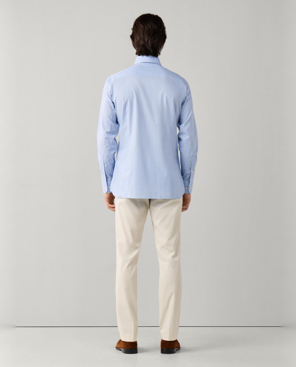 Camisa Classic Fit aos Quadrados Vichy Tamanhos Grandes Azul-claro-2