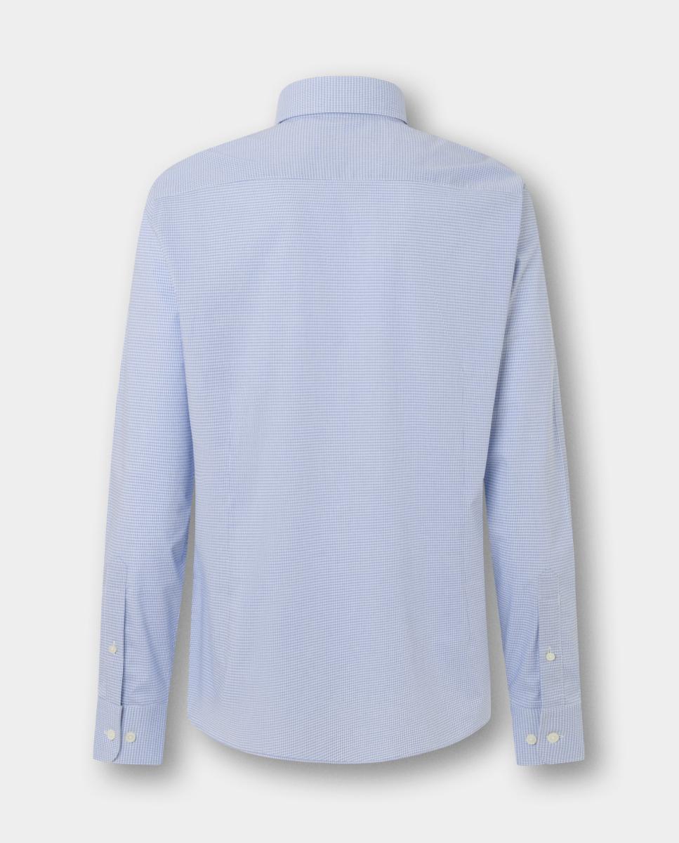 Camisa Classic Fit aos Quadrados Vichy Tamanhos Grandes Azul-claro-6