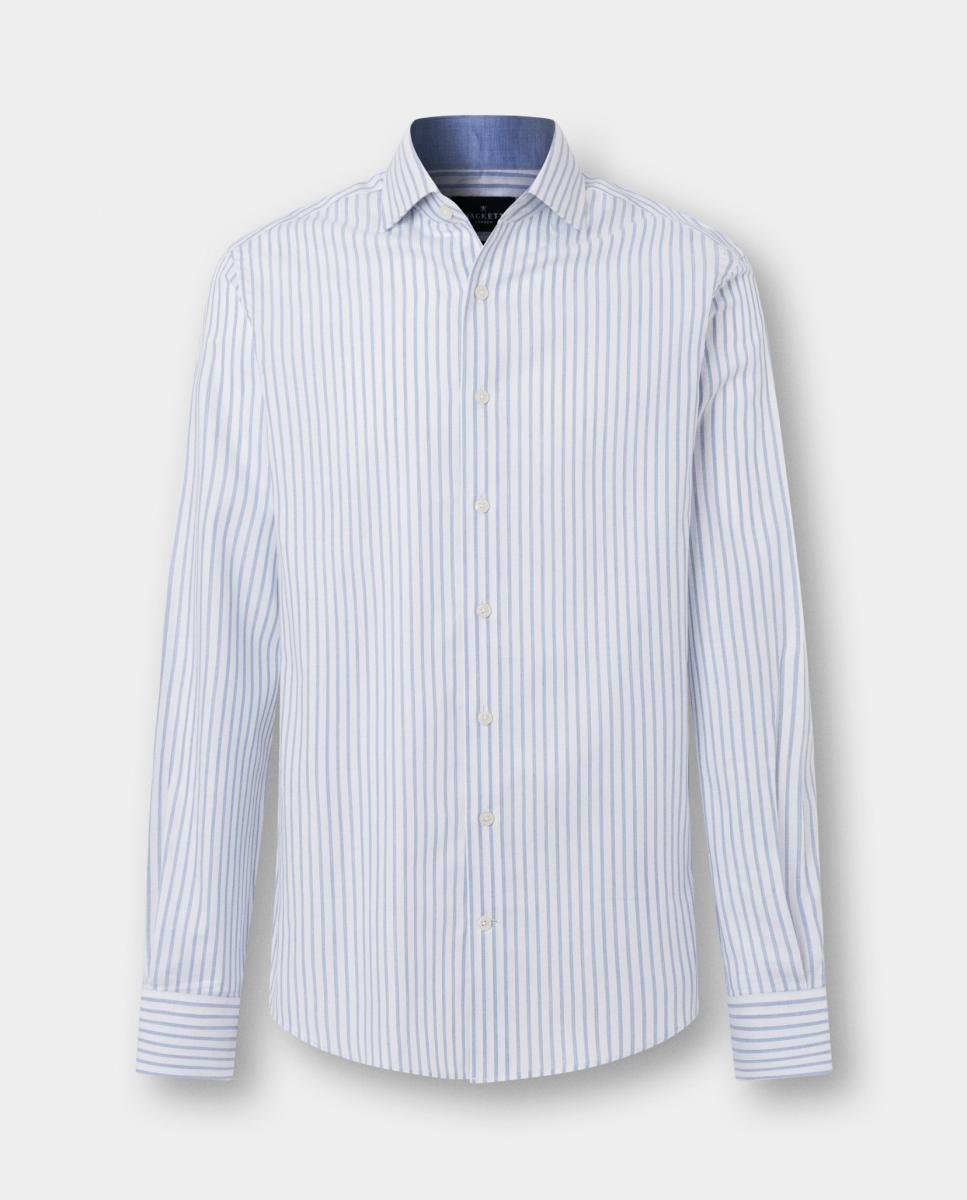 Imagem 0 de Camisa Classic Fit às Riscas Largas Tamanhos Grandes