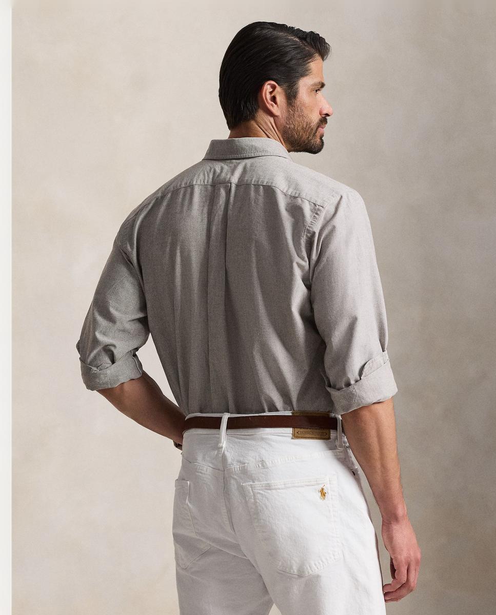 Camisa Oxford Classic Fit de Homem, Tamanhos Grandes Castanho-claro-3