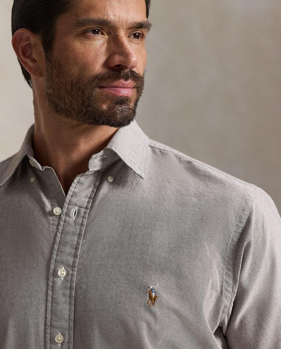 Camisa Oxford Classic Fit de Homem, Tamanhos Grandes Castanho-claro-4