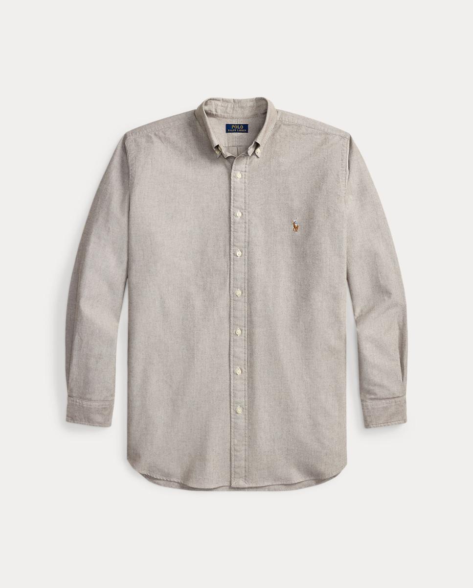 Camisa Oxford Classic Fit de Homem, Tamanhos Grandes Castanho-claro-5
