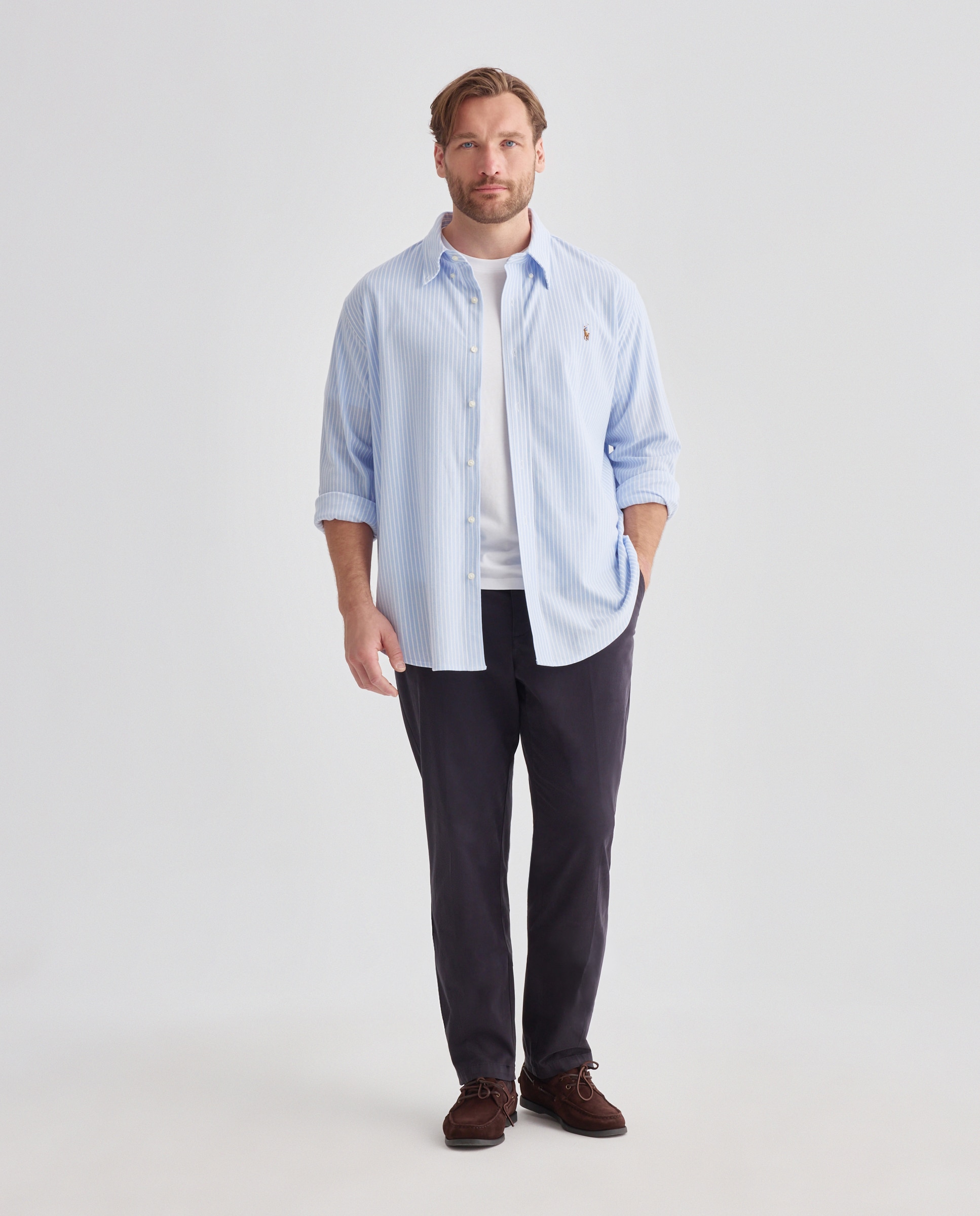 Imagen 2 de Camisa Oxford de hombre de algodón tallas grandes - Polo Ralph Lauren - Azul claro Azul claro