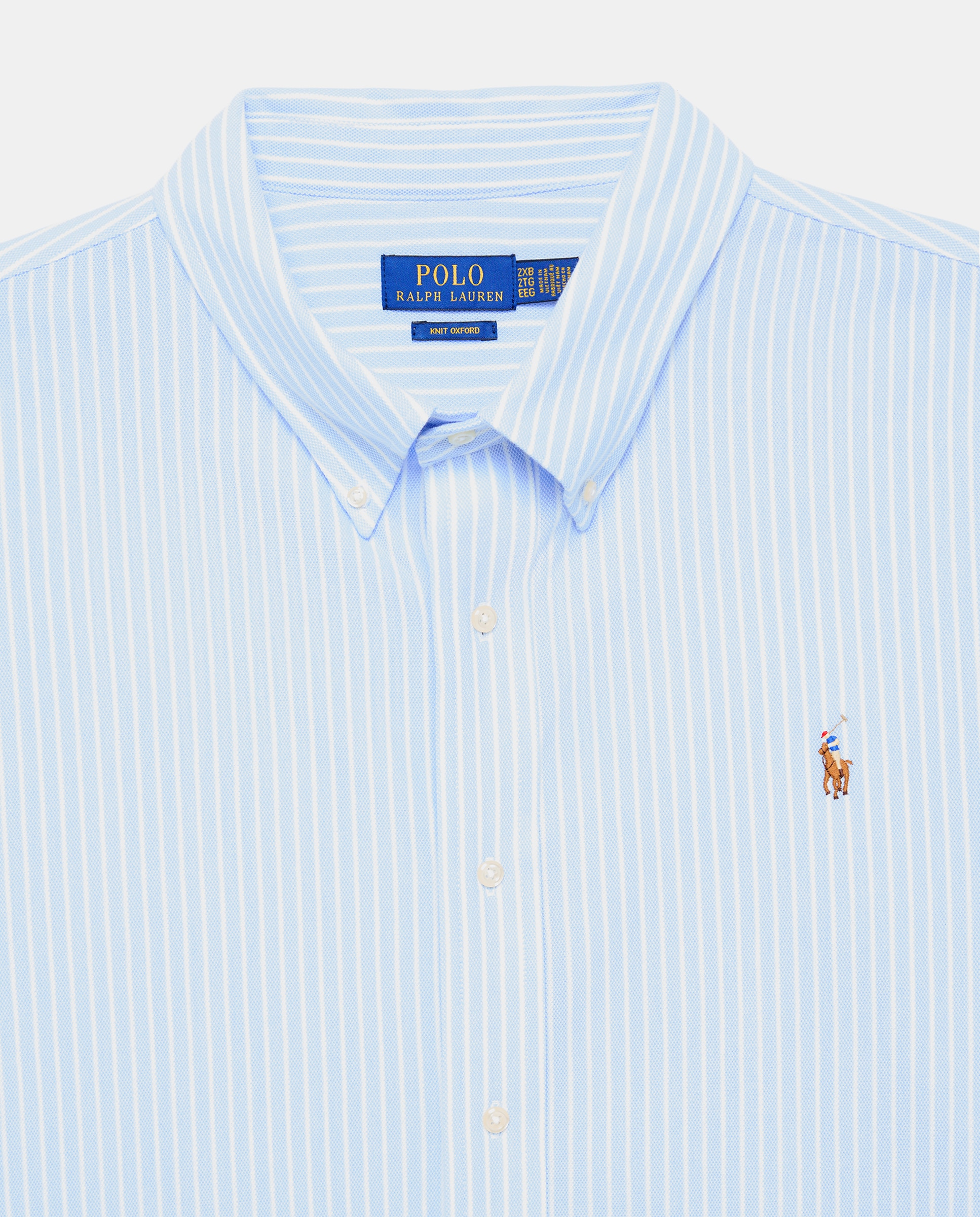 Camisa Oxford de Algodão Tamanhos Grandes Azul-claro-2