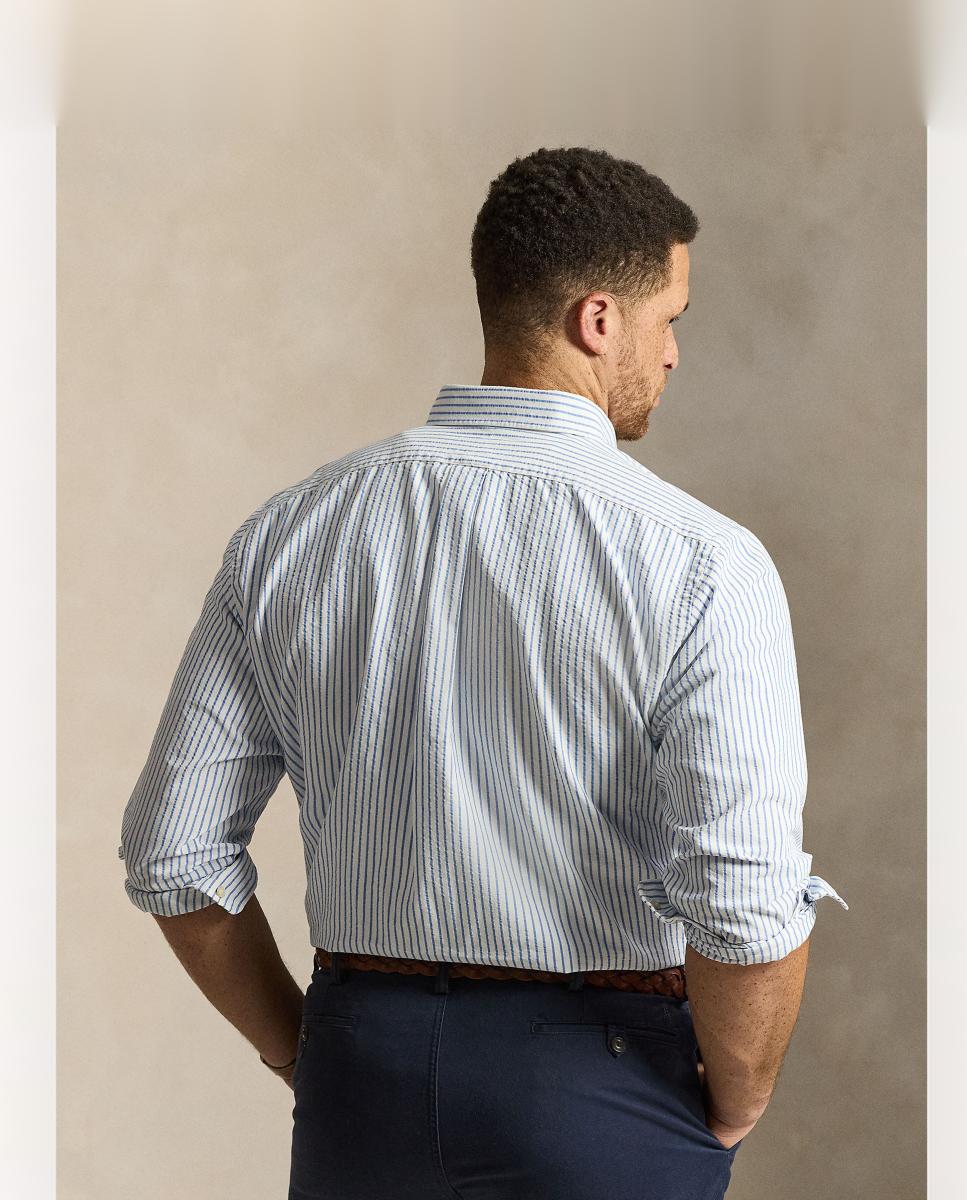 Casaco para Homem de Estilo Militar com Remendos, Tamanhos Grandes Azul-3