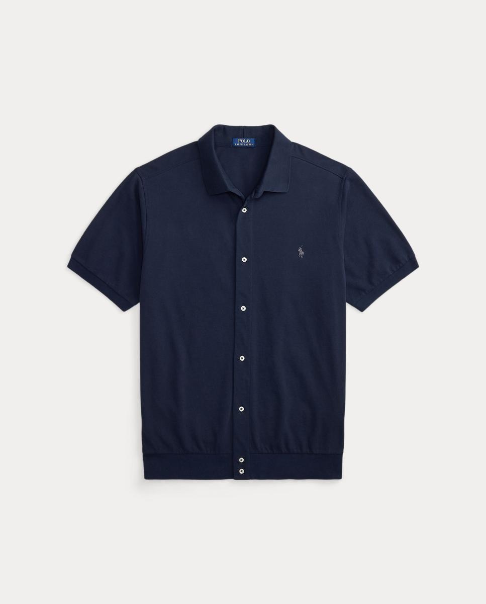 Camisa de Homem de Manga Curta em Algodão, Tamanhos Grandes Azul-marinho-5