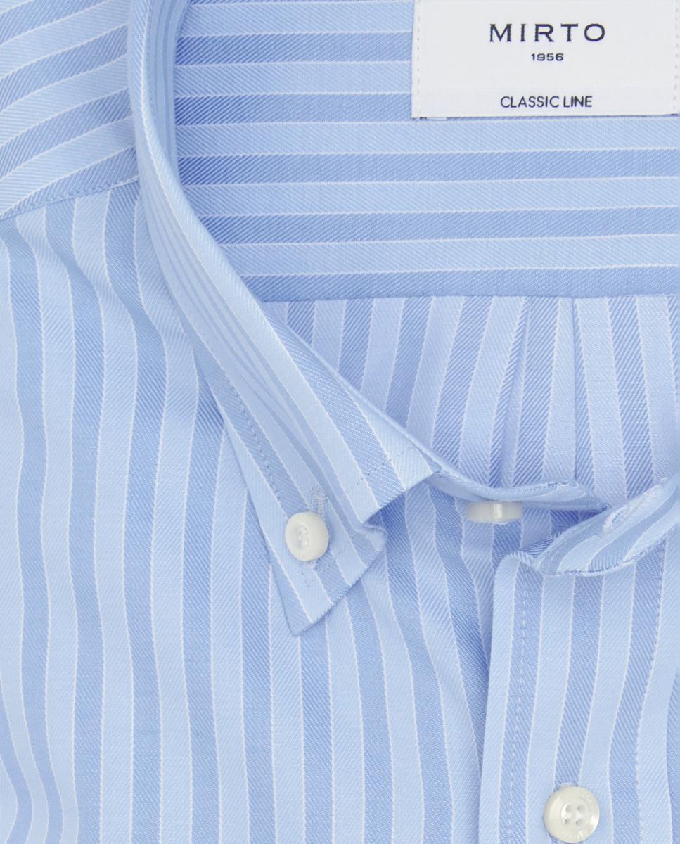 Camisa casual de hombre manga larga rayas Tallas Grandes - Mirto - Azul claro Azul claro-4