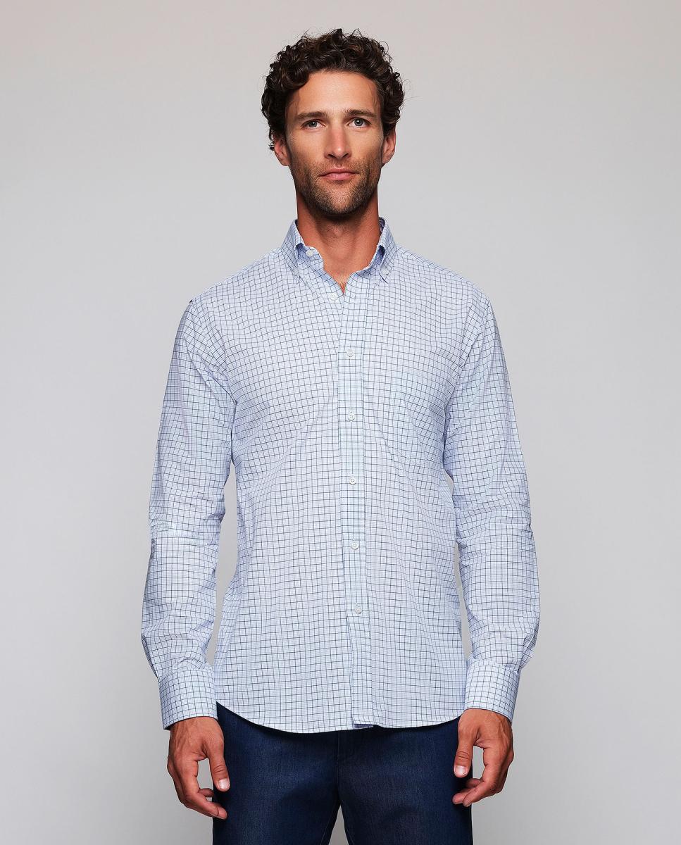 Camisa casual de hombre manga larga cuadros Tallas Grandes - Mirto - Verde Verde-1