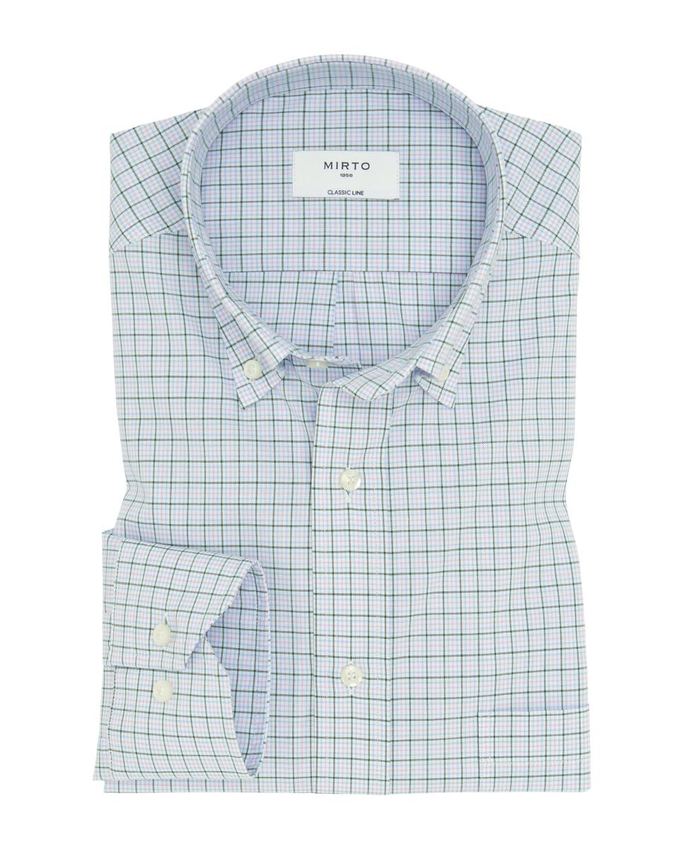 Camisa casual de hombre manga larga cuadros Tallas Grandes - Mirto - Verde Verde-3